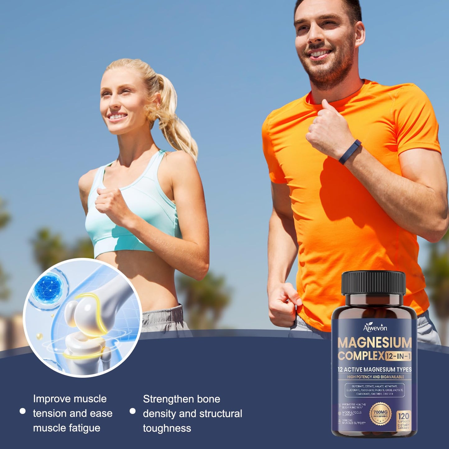 Aiwevon Magnesium Complex 700mg Capsule, 120 Capsules