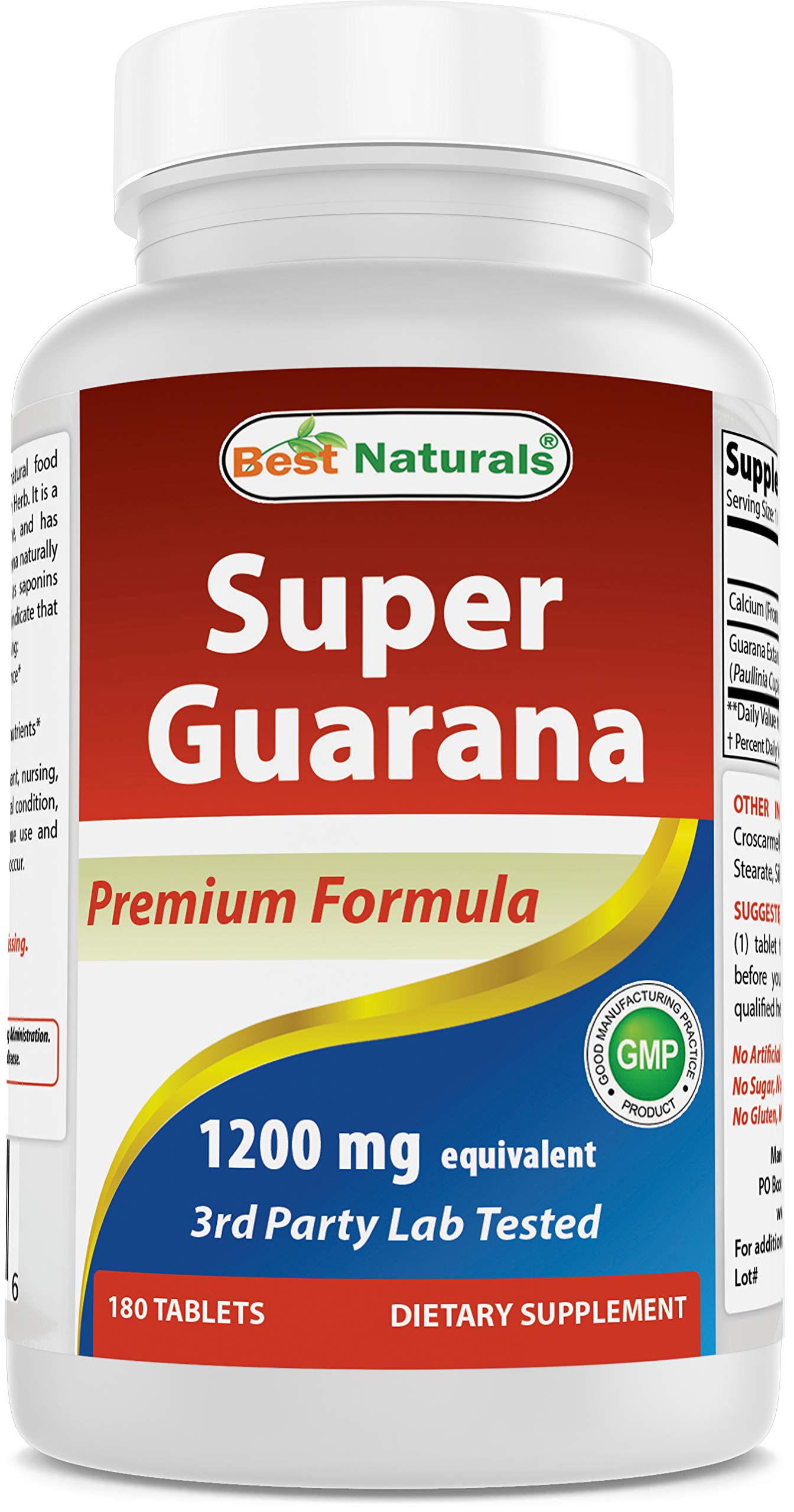 Best Naturals Guarana 1200 mg 180 Tablets