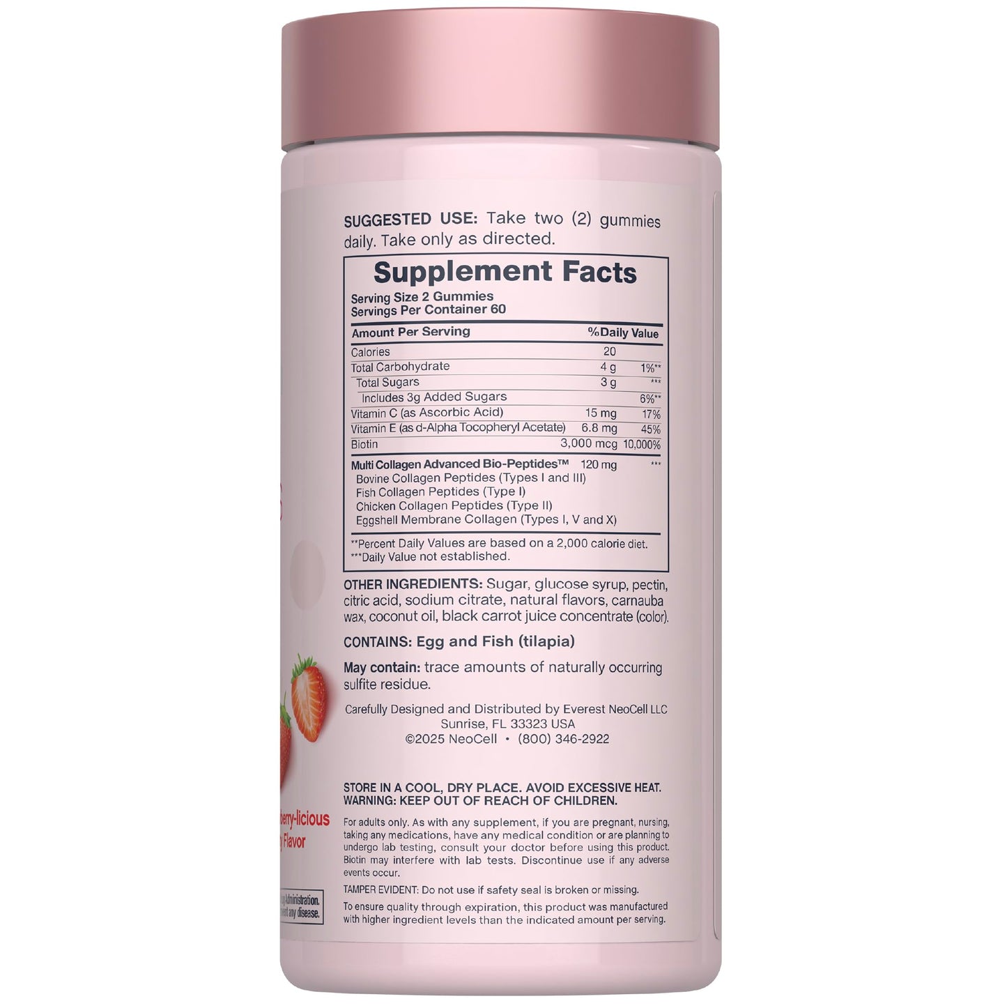 NeoCell Hair Skin and Nails Gummies 120 Count