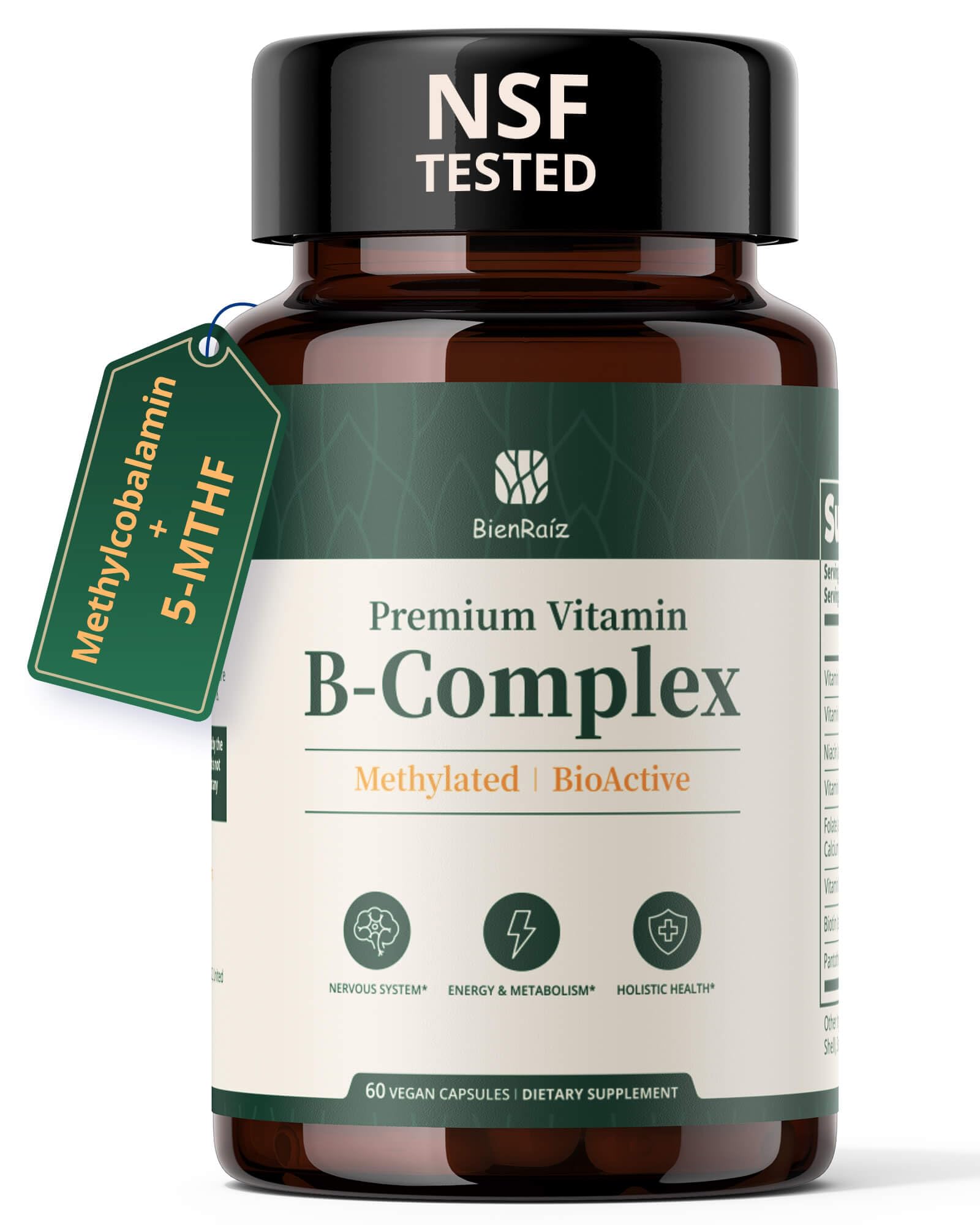 BienRaíz Methylated Vitamin B Complex Capsules, 60 Capsules