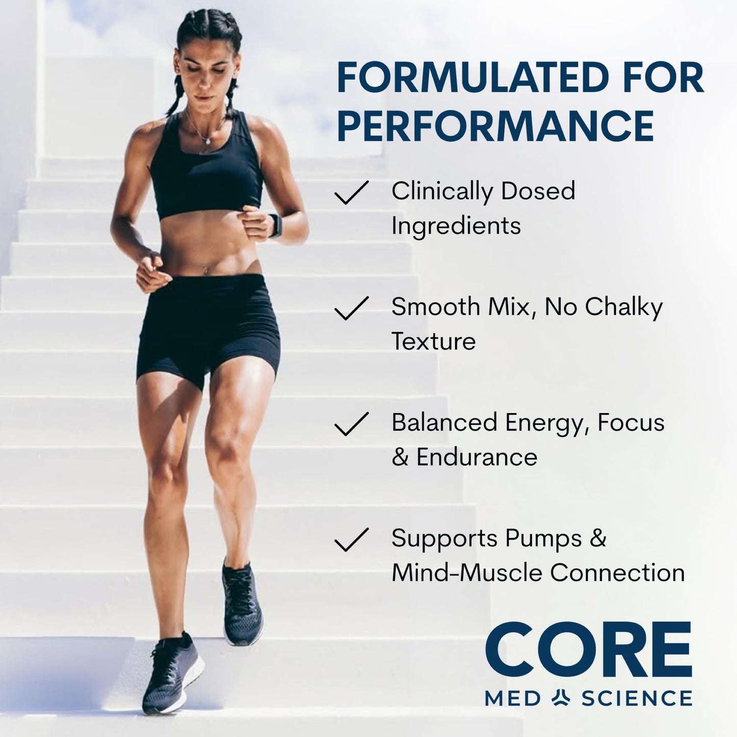 Core Med Science Pre Workout Powder for Men & Women, Bombsicle, 17.35
