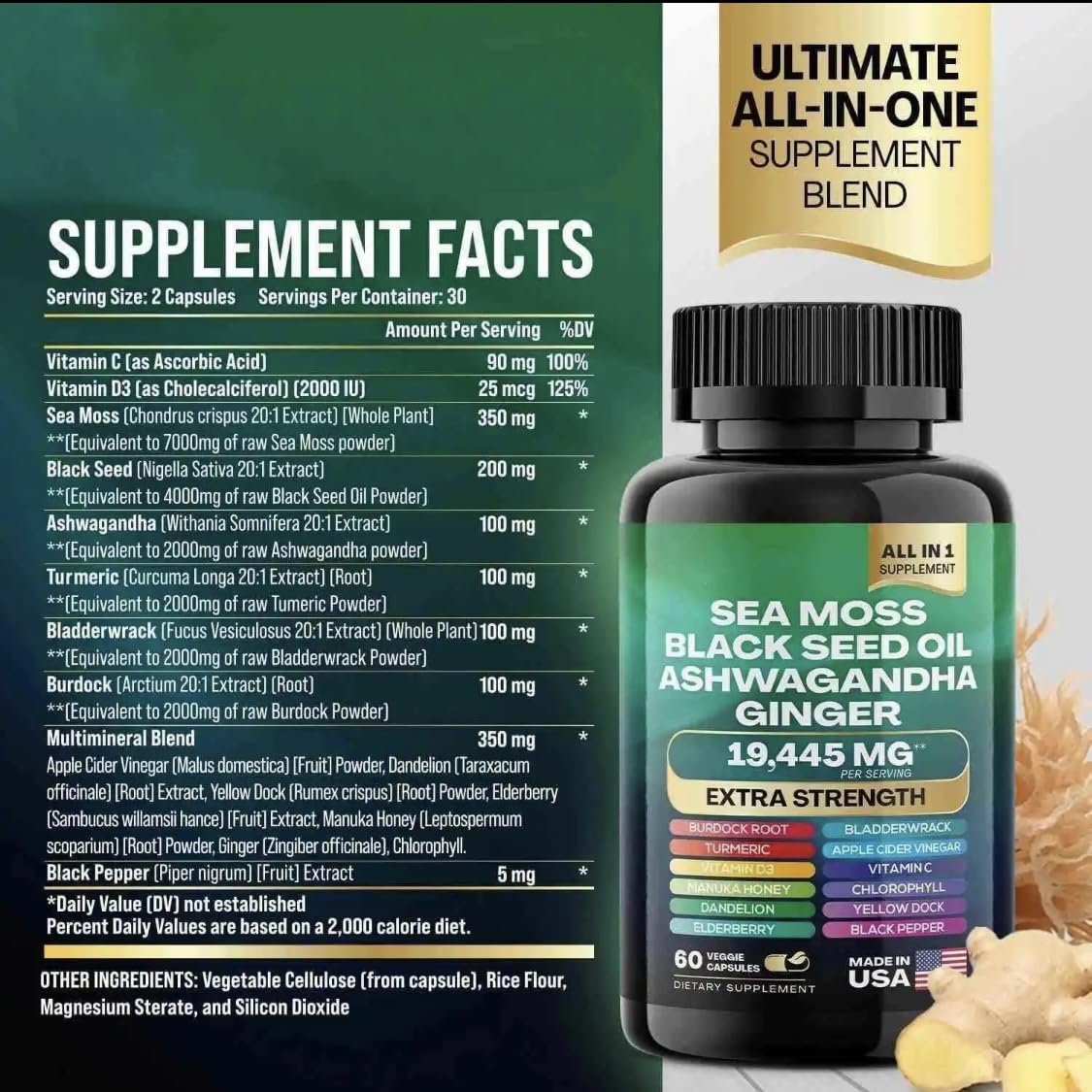 Generic Sea Moss & Shilajit Capsule Bundle, 120 Capsules
