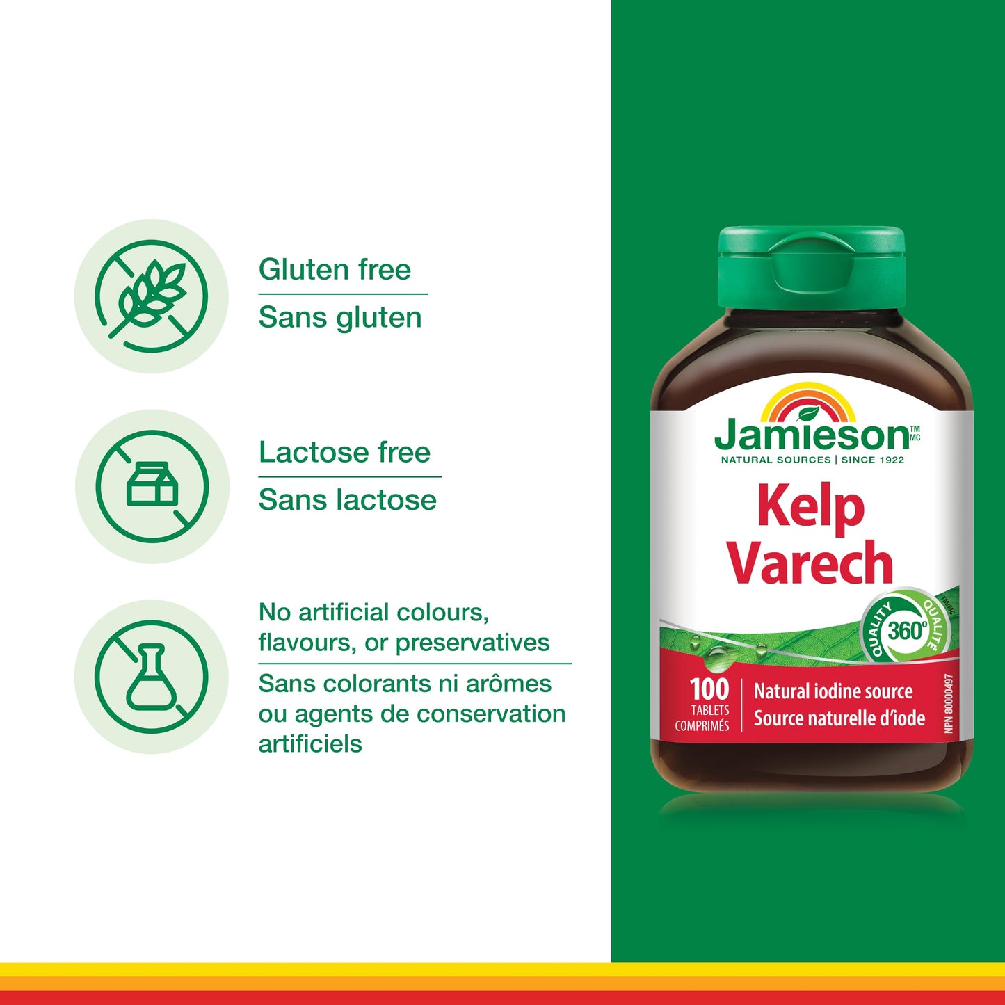 Jamieson Kelp 650mg Tablets, 100 Tablets