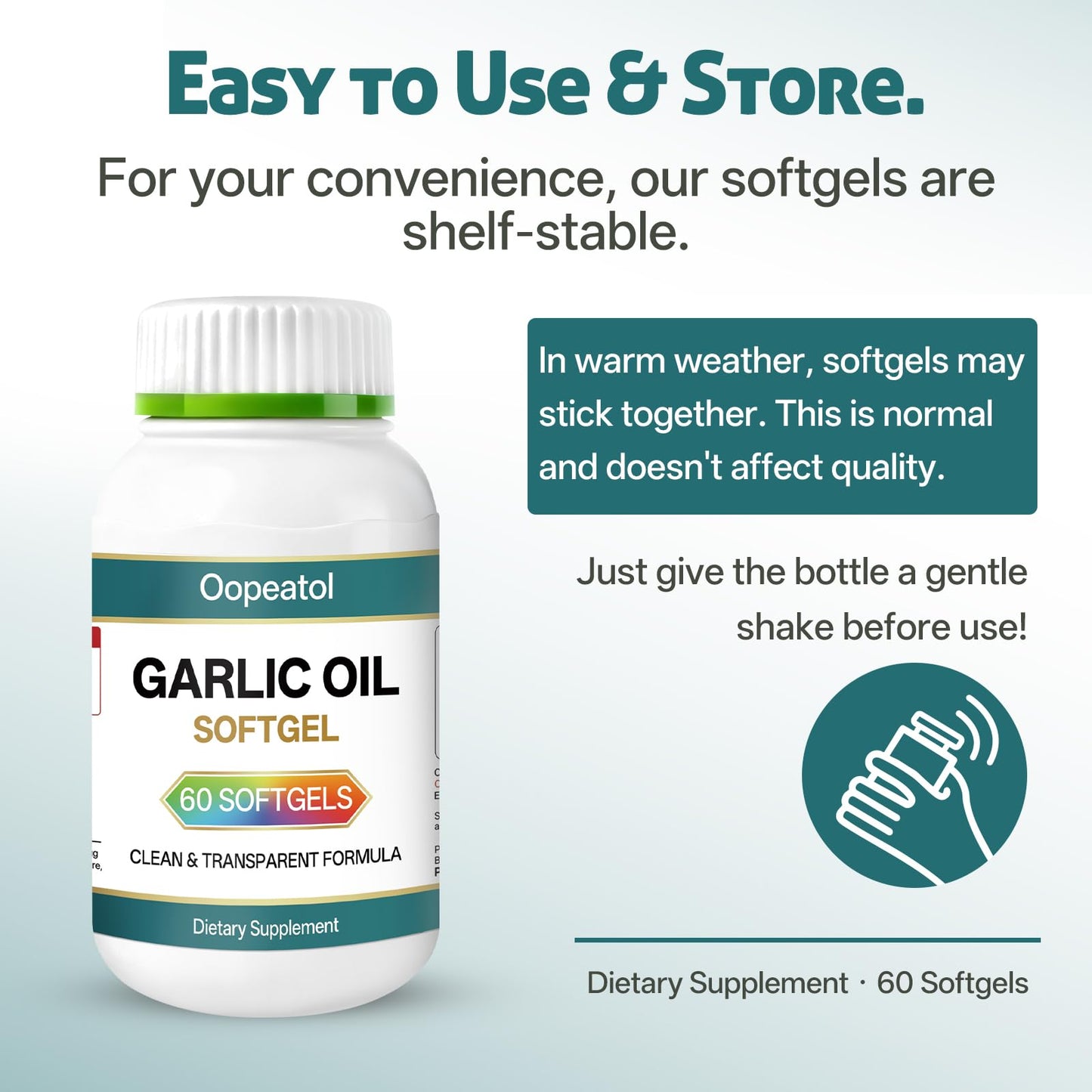 Oopeatol Garlic Oil with Allicin 60 Capsules