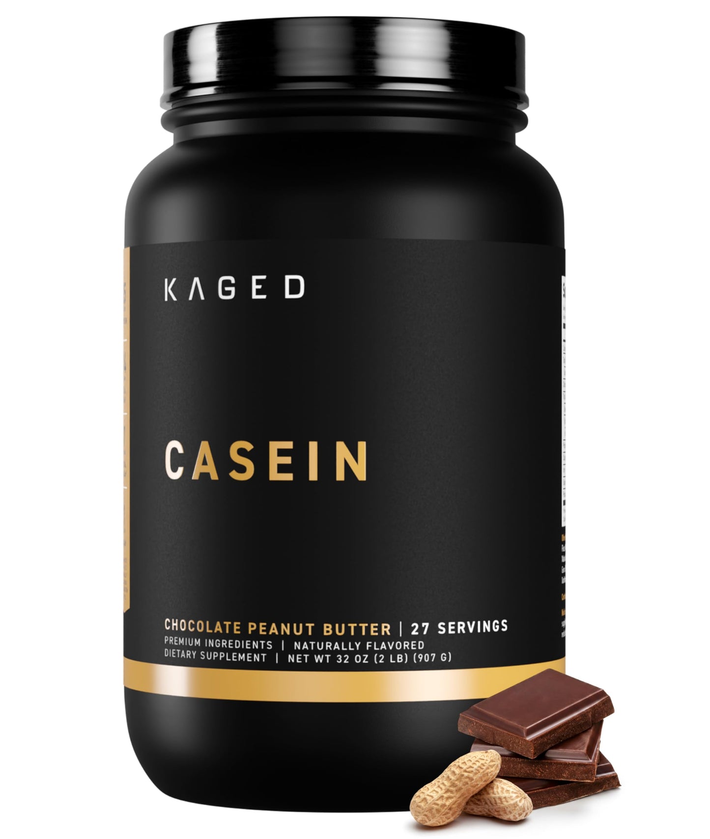 Kaged Premium Casein Protein Powder Chocolate Peanut Butter, 32 Servings