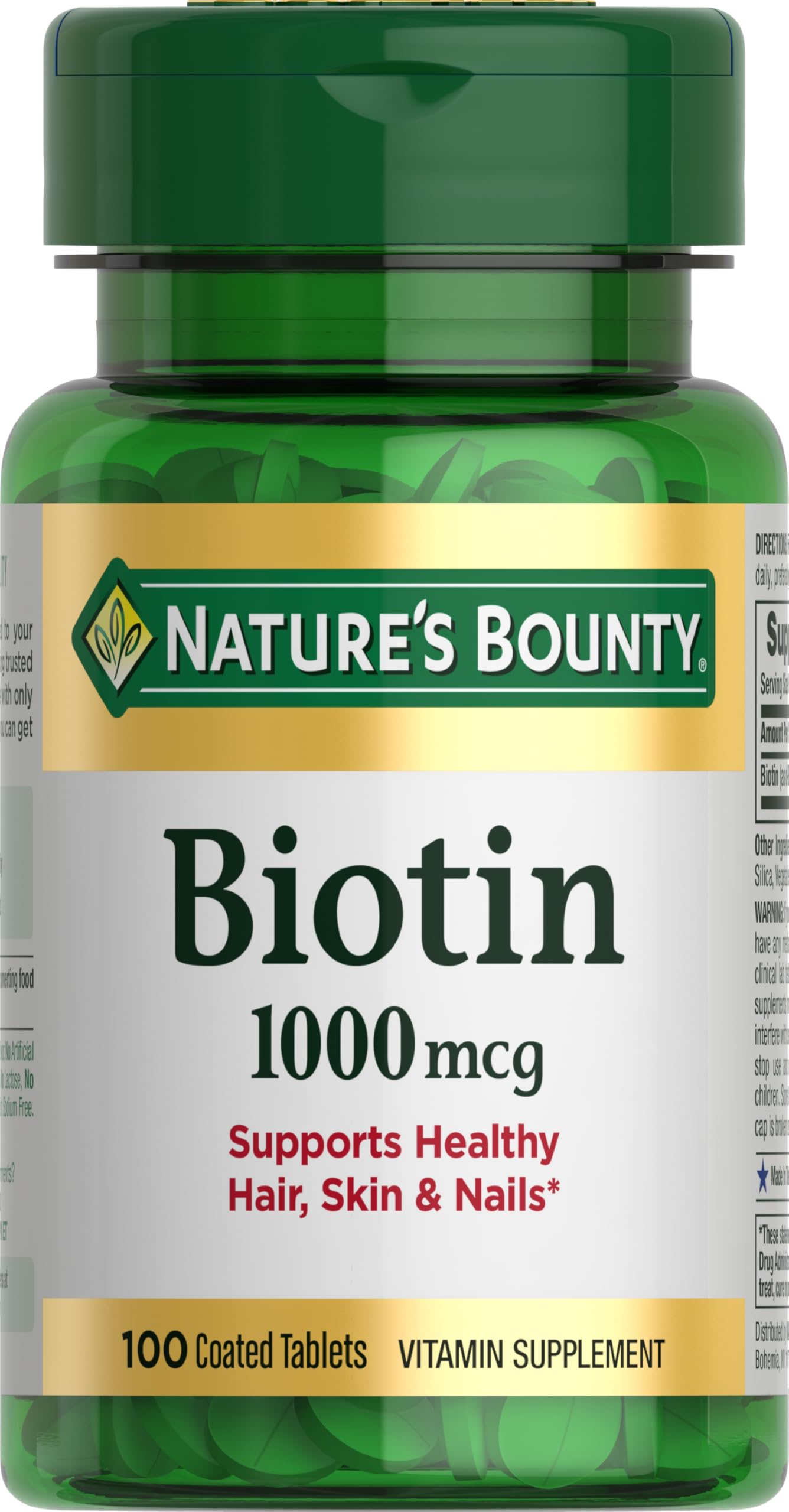 Nature's Bounty Biotin Tablet, 100 Tablets