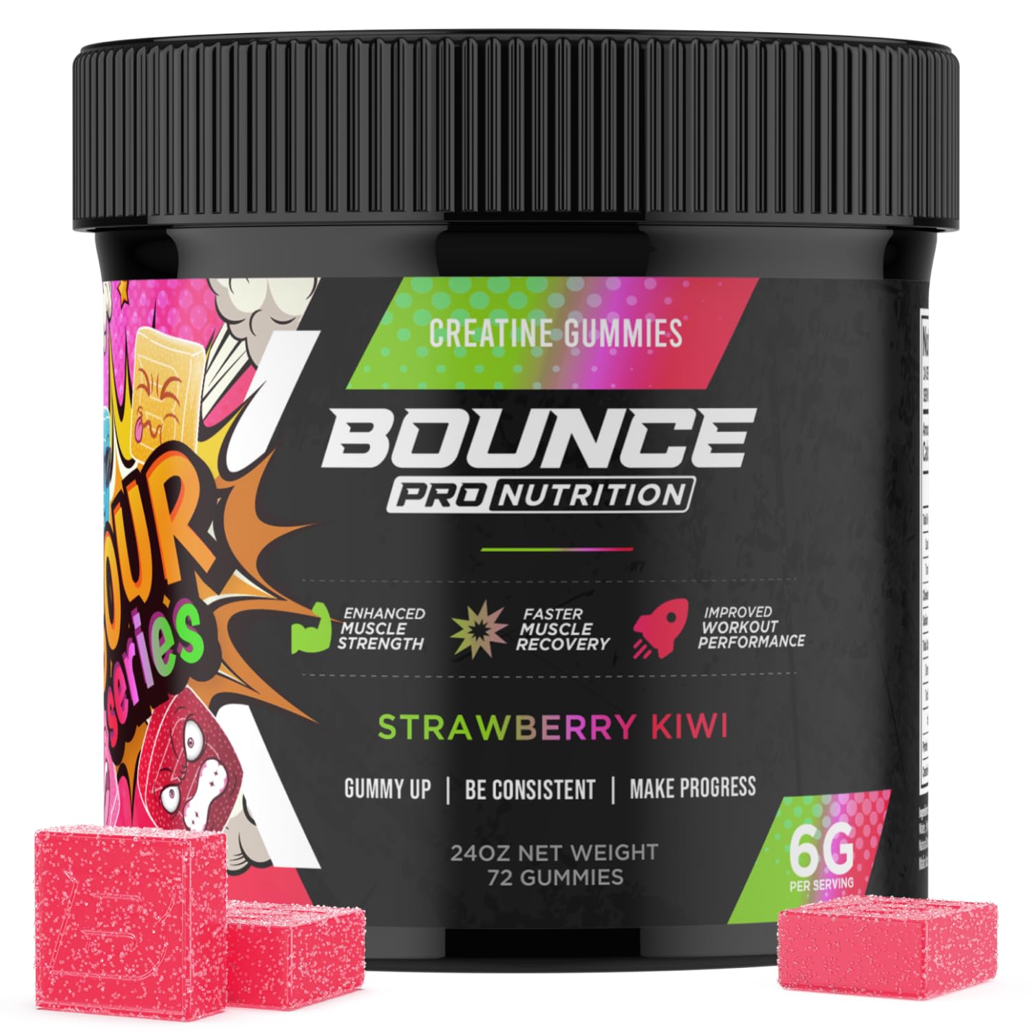 Bounce Pro Creatine Monohydrate Gummies, 72 Count