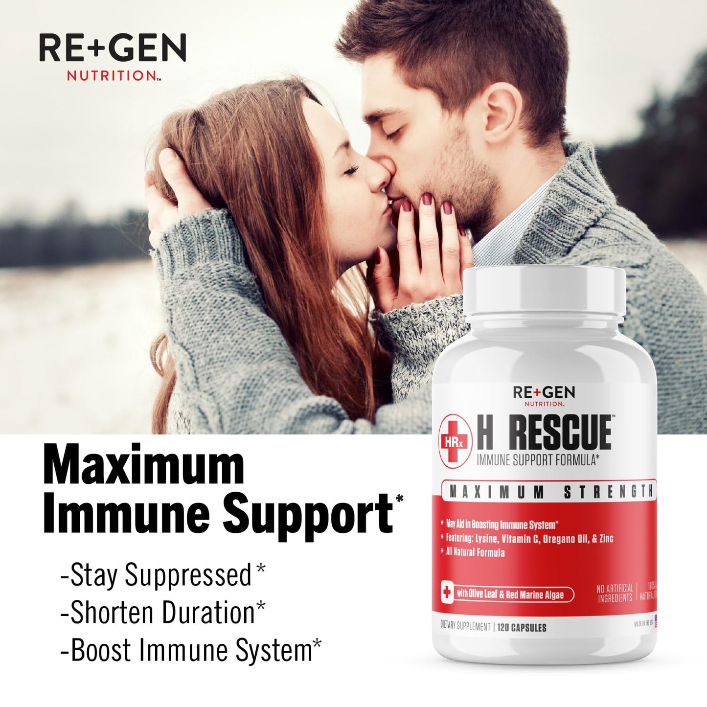 Re+Gen Nutrition H Rescue Immune Support Capsule, 120 Capsules