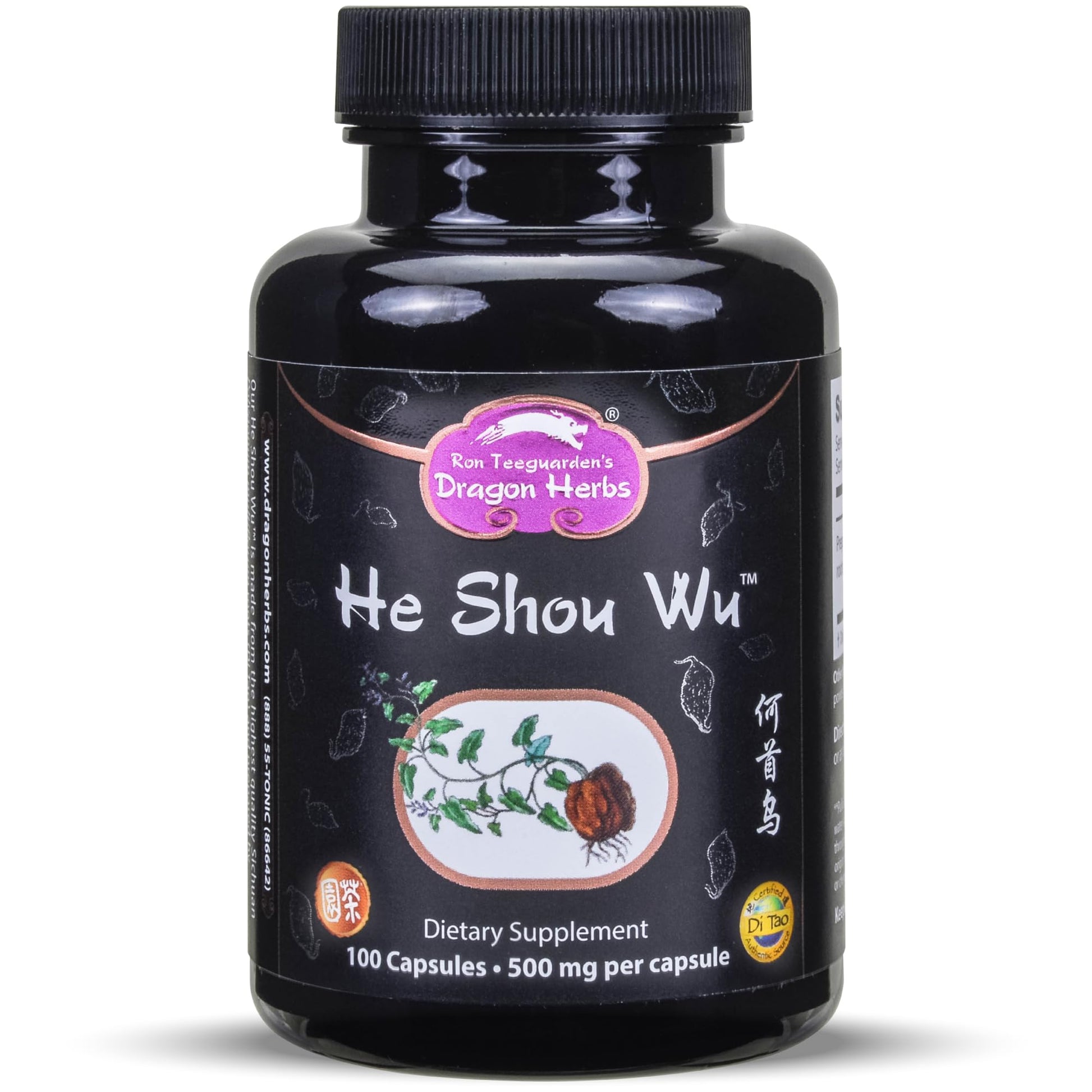 Dragon Herbs He Shou Wu Capsules, 100 Count