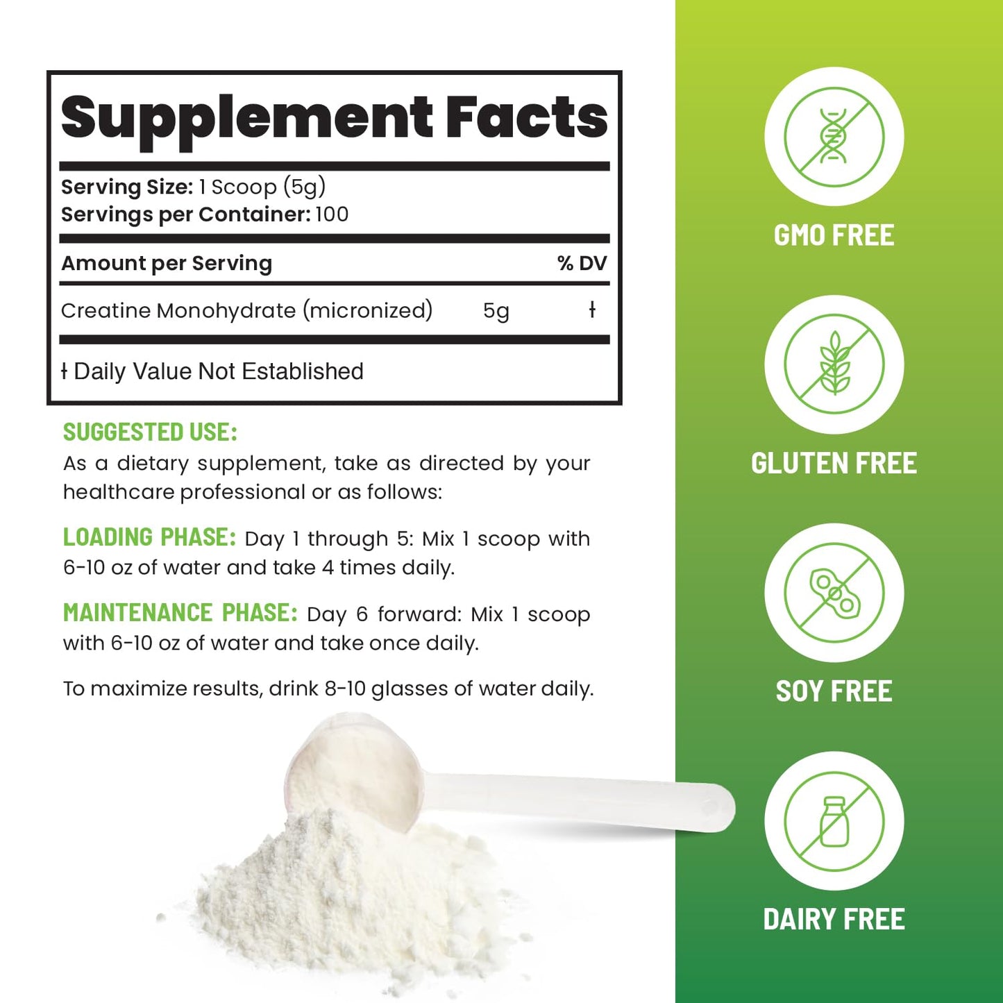Generic Creatine Monohydrate Micronized Creatine Powder for Men and Women, Pre Workout Supplement, Pure Monohydrate Creatine for Strength, Workout Support, Micronized for Better Absorption 17.9 oz