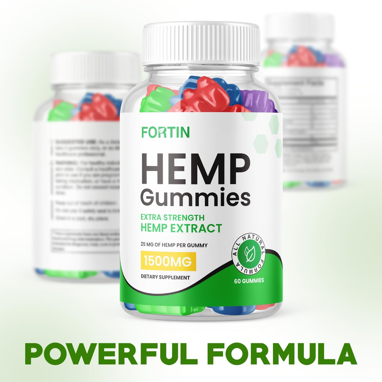 Purvia Fortin Hemp Gummies Advanced Formula Maximum Performance Hemp Blend, 300 Gummies