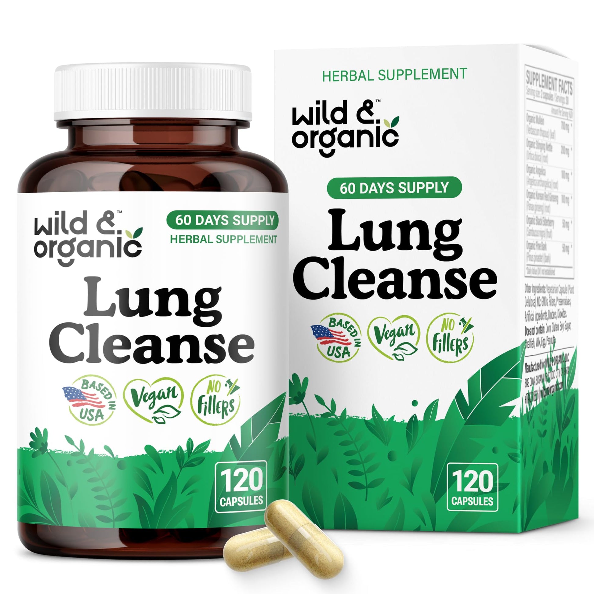 Wild & Organic Lung Cleanse Capsules, 120 Count