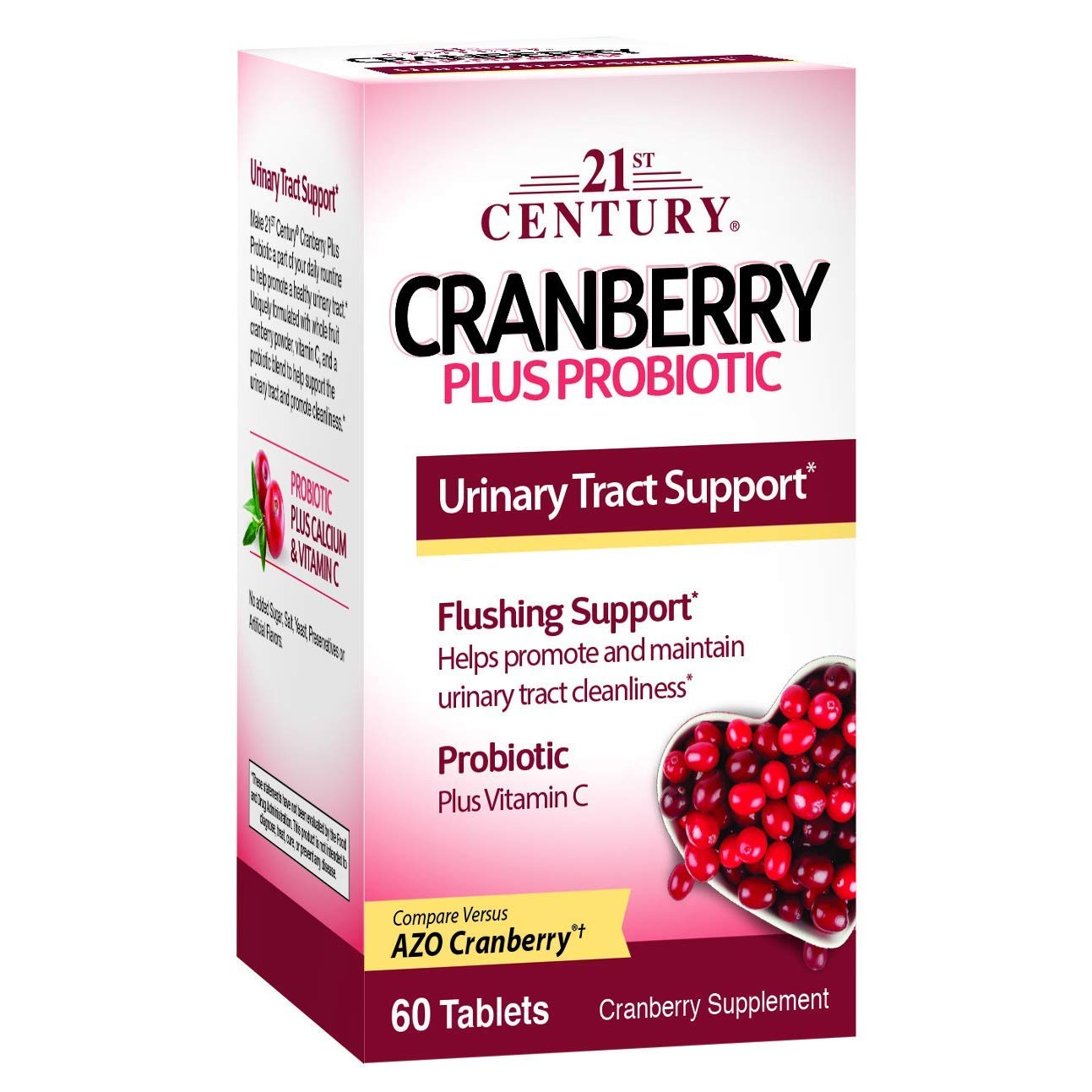 21st Century HealthCare, Inc. Cranberry Plus Probiotic 60 Tablets 240