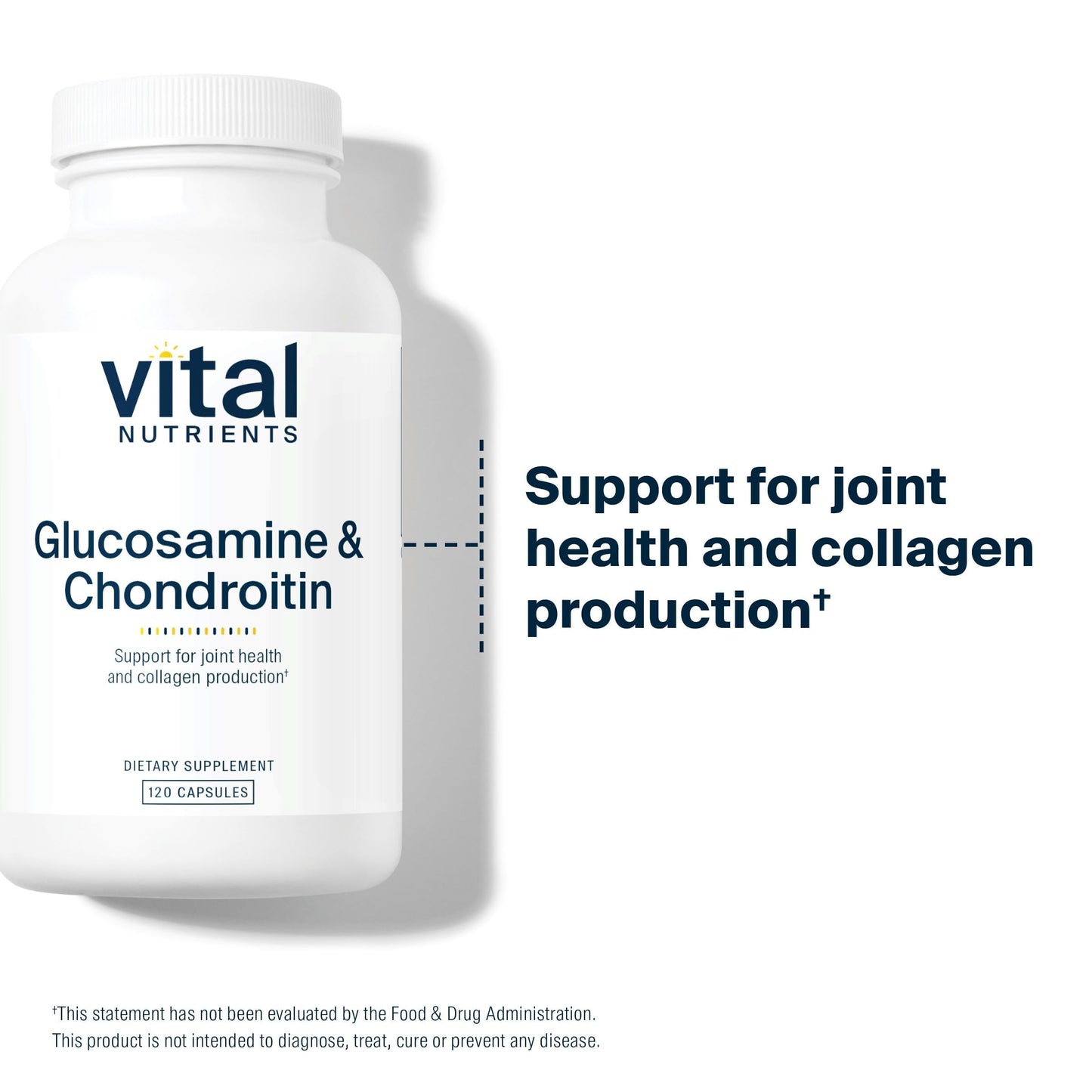 Vital Nutrients Glucosamine & Chondroitin - Healthy Cartilage, Mobility, and Joint Support Supplement - Gluten, Dairy, Soy Free - Non-GMO, 120 Capsules