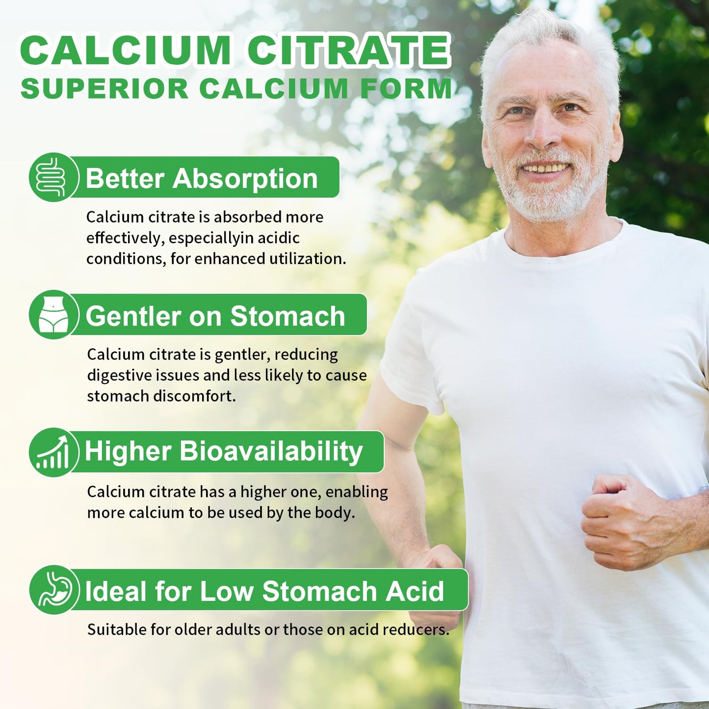YUULAI Calcium Citrate Gummies 1200mg, 120 Count