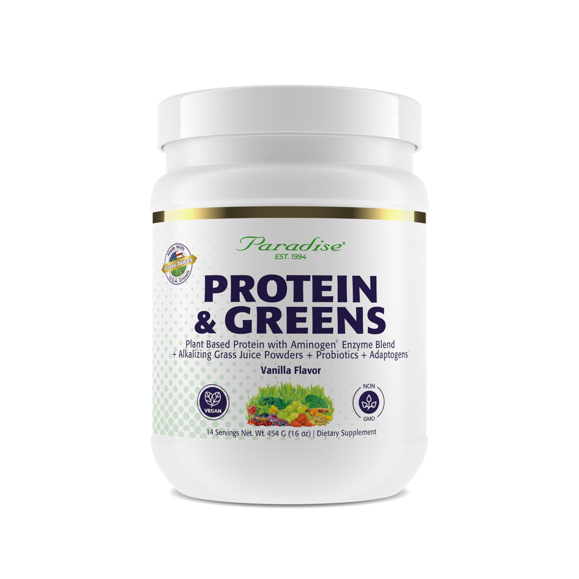 Paradise Herbs ORAC Proteins & Greens Powder Vanilla, 1 lb