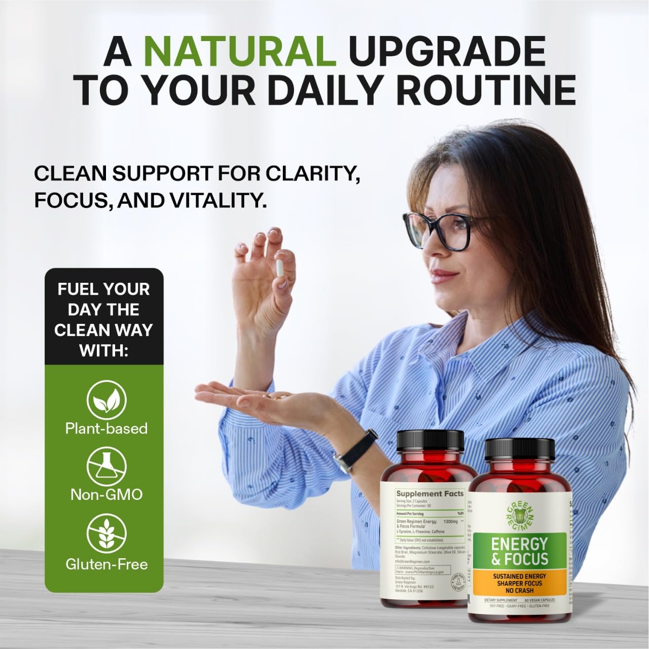 Green Regimen Energy & Focus Capsules, 60 Capsules
