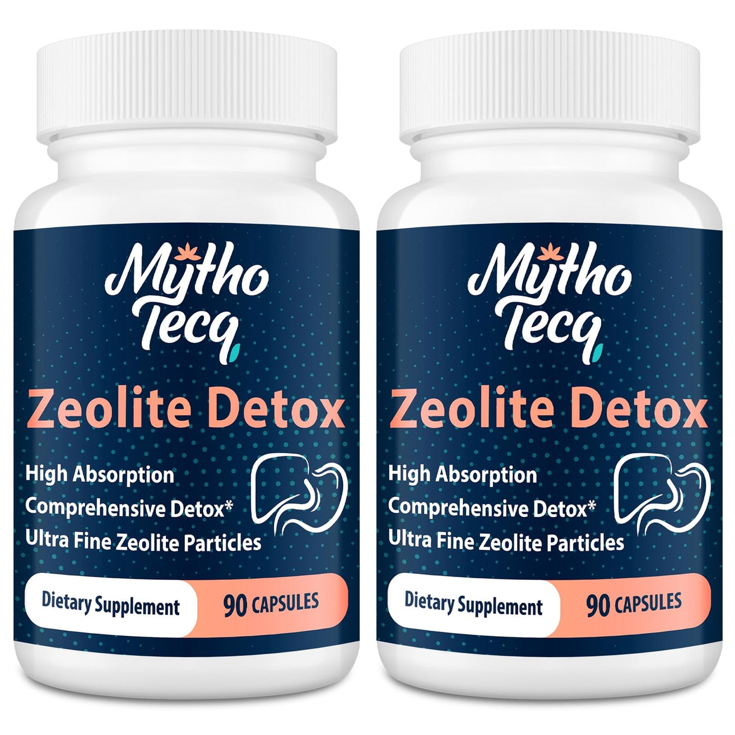 MythoTecq Zeolite Capsules with Activated Charcoal & Bentonite, 180 Capsules