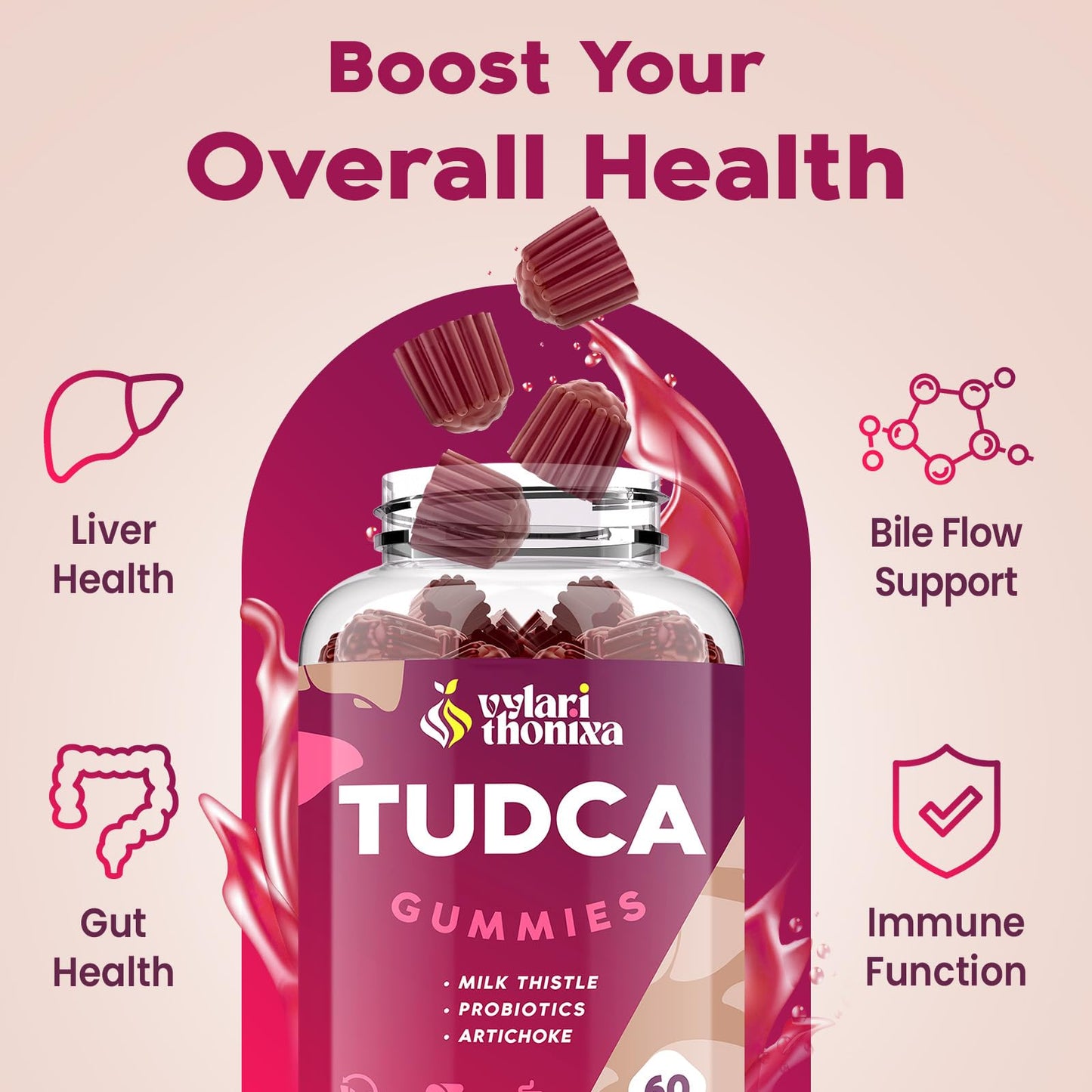 Vylarithonixa TUDCA Bile Salts Gummies, 60 Gummies
