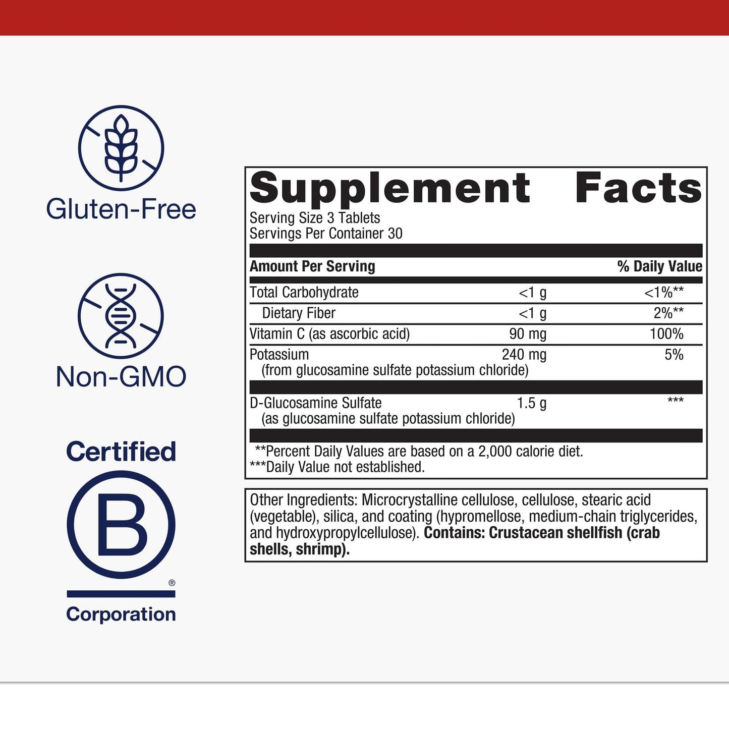 Metagenics Glucosamine Sulfate - Joint Health Support Tablets, 90 Count