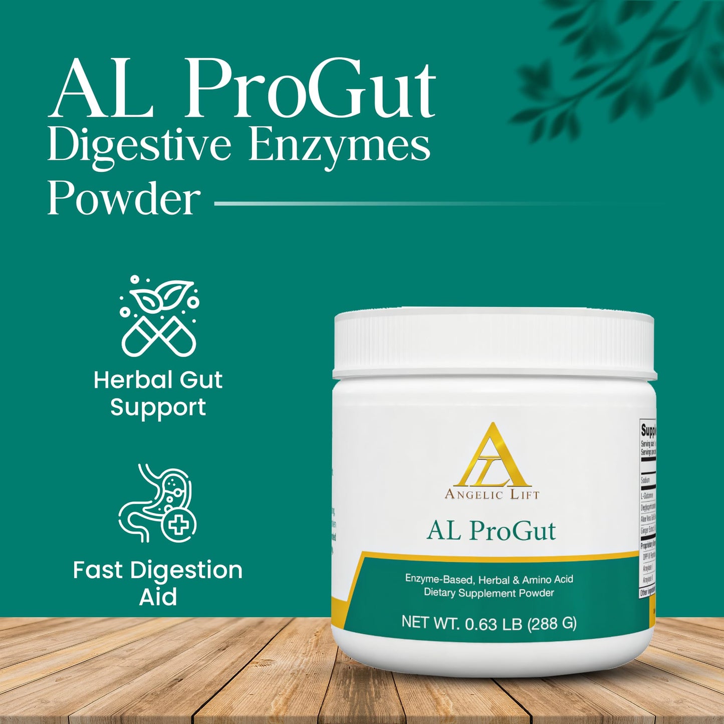 ANGELIC LIFT AL ProGut – Gut Health Supplement with Enzymes, Herbs & Amino Acids – Daily Digestive Support Powder, 10.2 oz