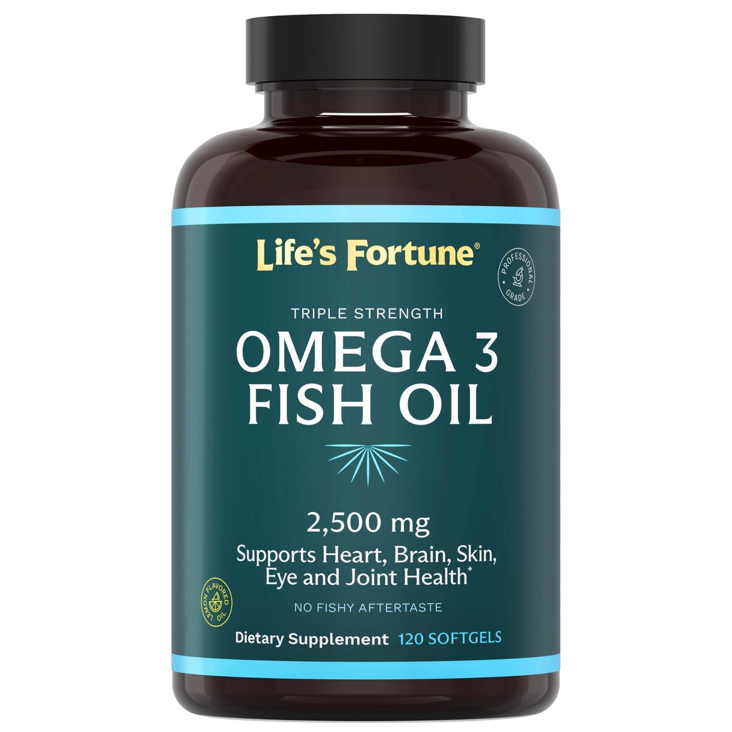 Life's Fortune Fish Oil Omega 3 Concentrate Supplement 2500 mg Softgels 120