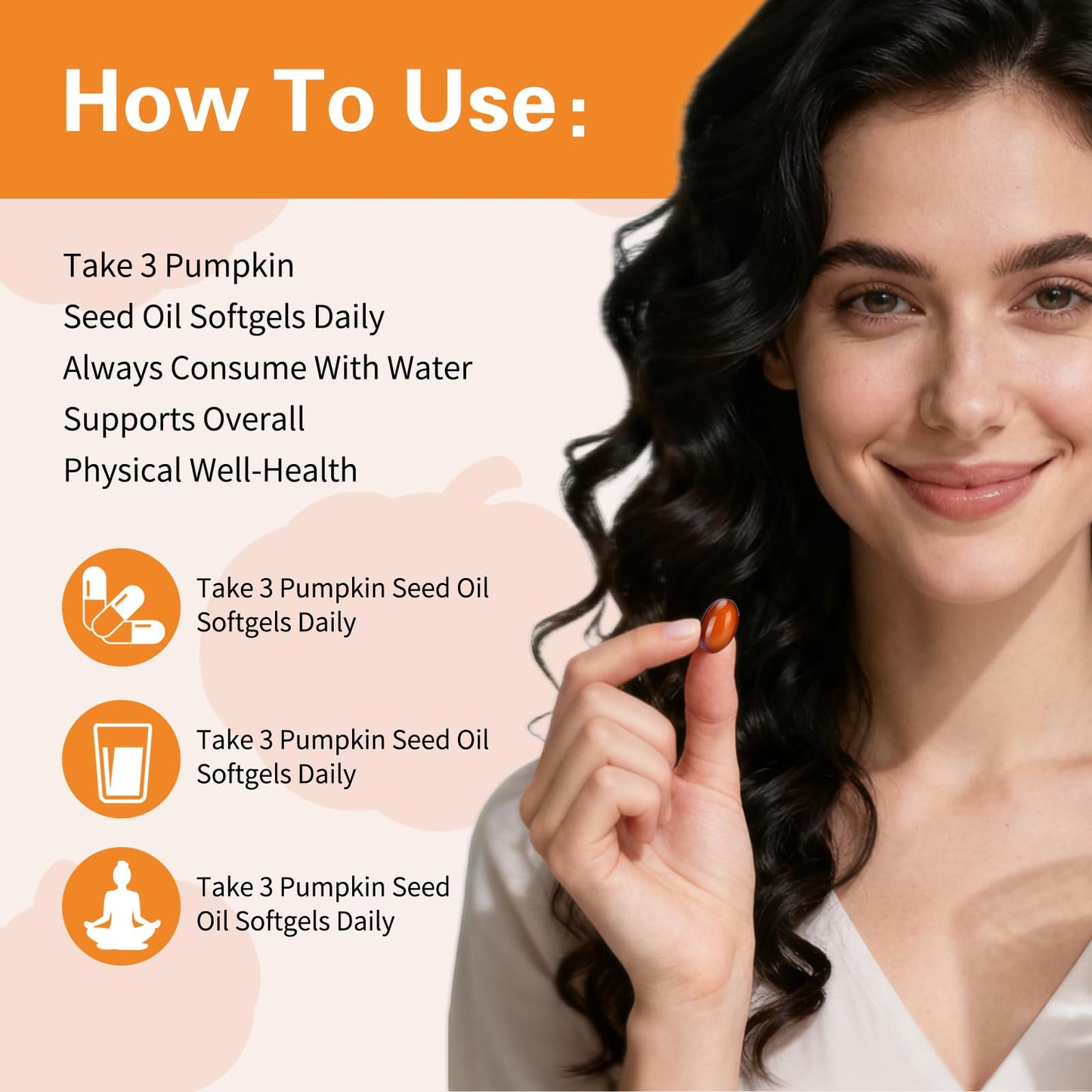 DNOUHN Pumpkin Seed Oil with Saw Palmetto Softgels, 300 Count