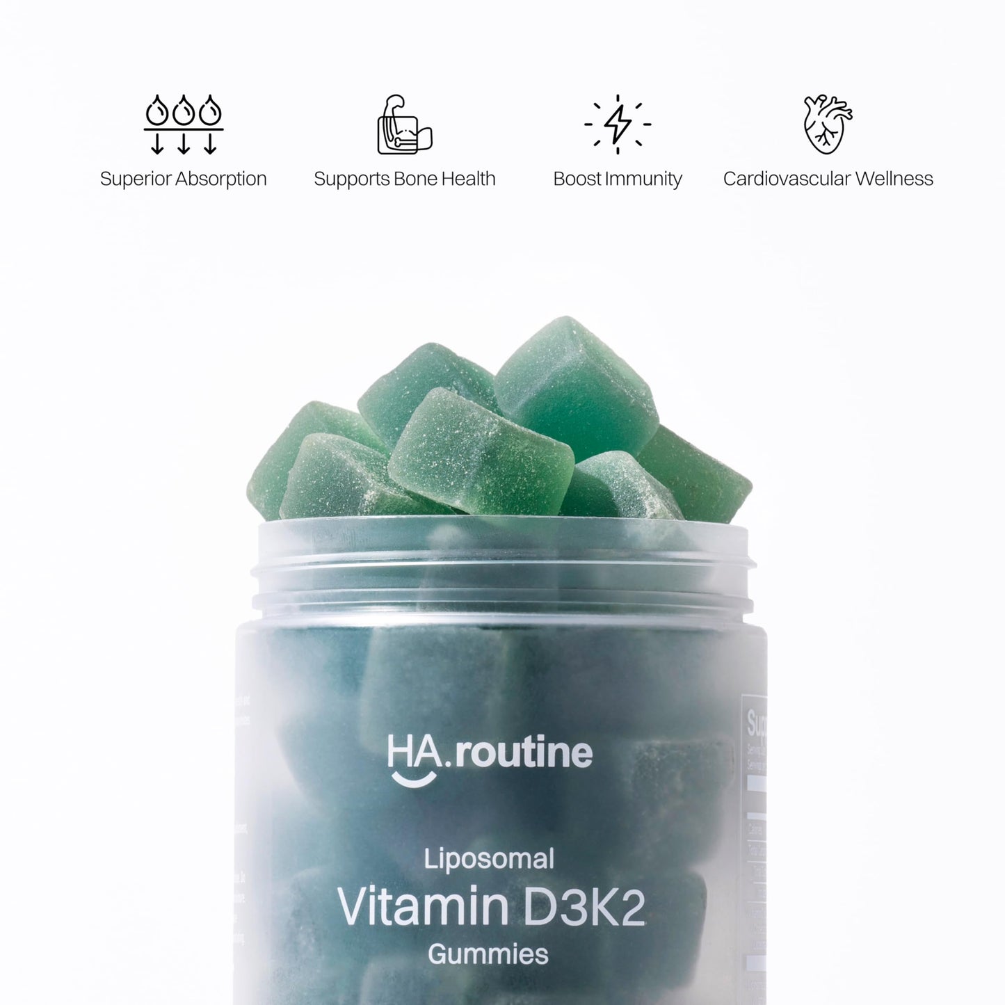 Haroutine Liposomal Vitamin D3 + K2 Gummies, 30 Count