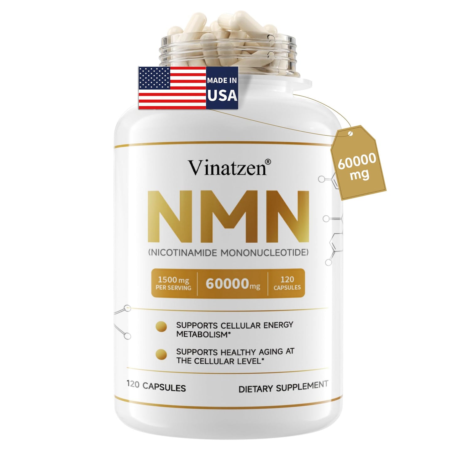 Vinatzen NMN 60000mg Capsule 120 Capsules