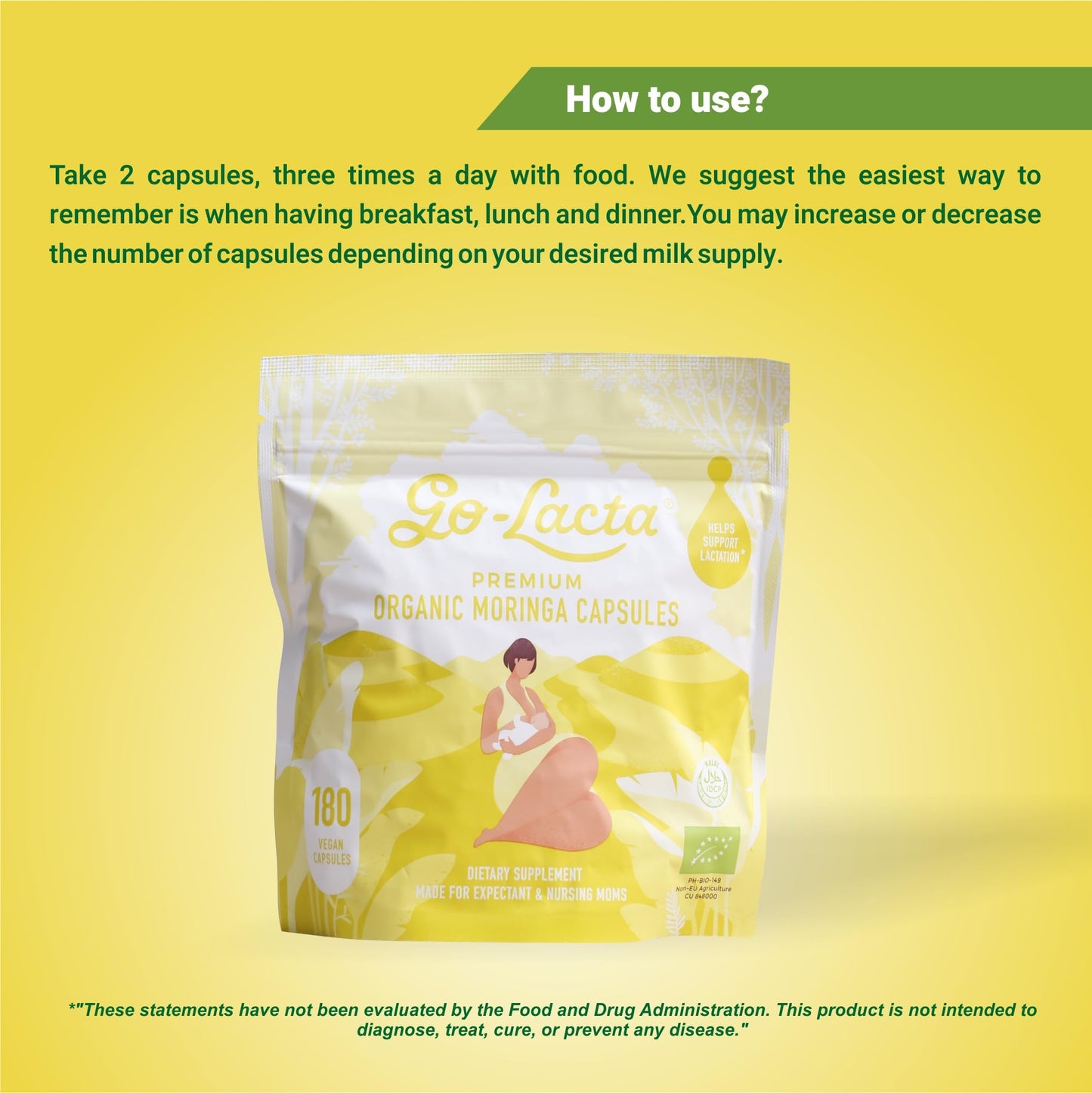Go-Lacta Moringa Capsules, 180 Capsules