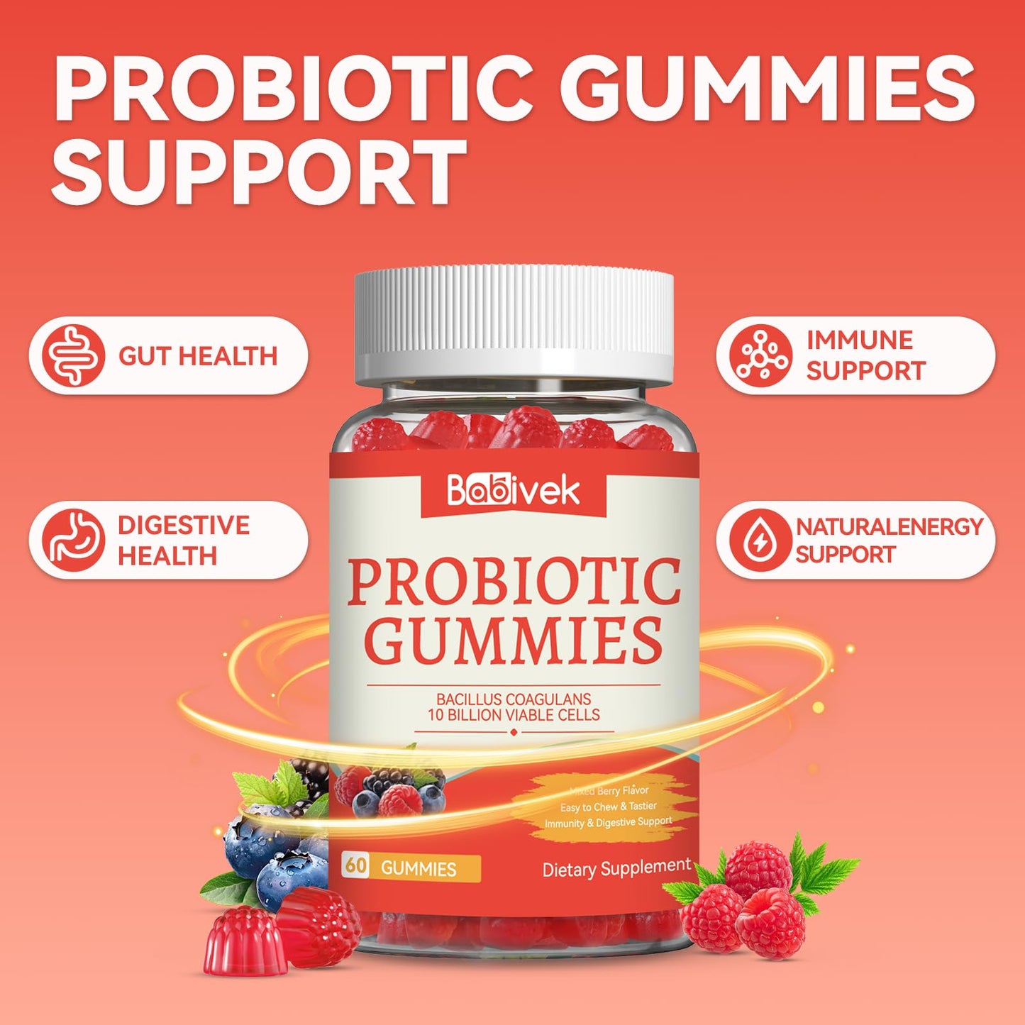 Babivek Probiotic Gummies Gummy 60 Count