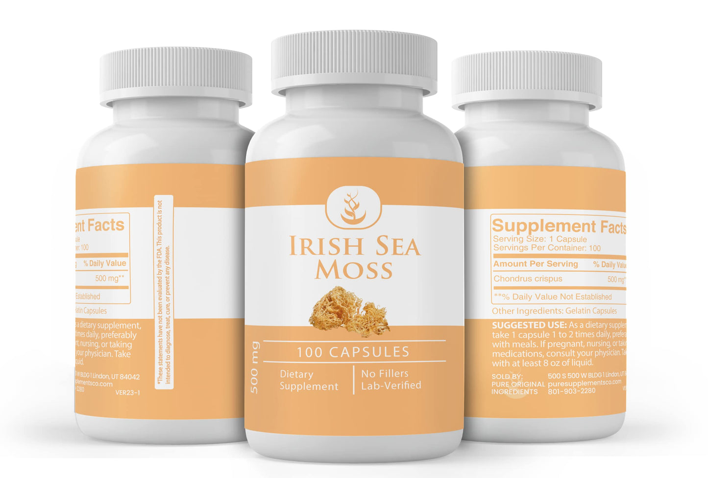 Pure Original Ingredients Irish Sea Moss Capsules 100 Count