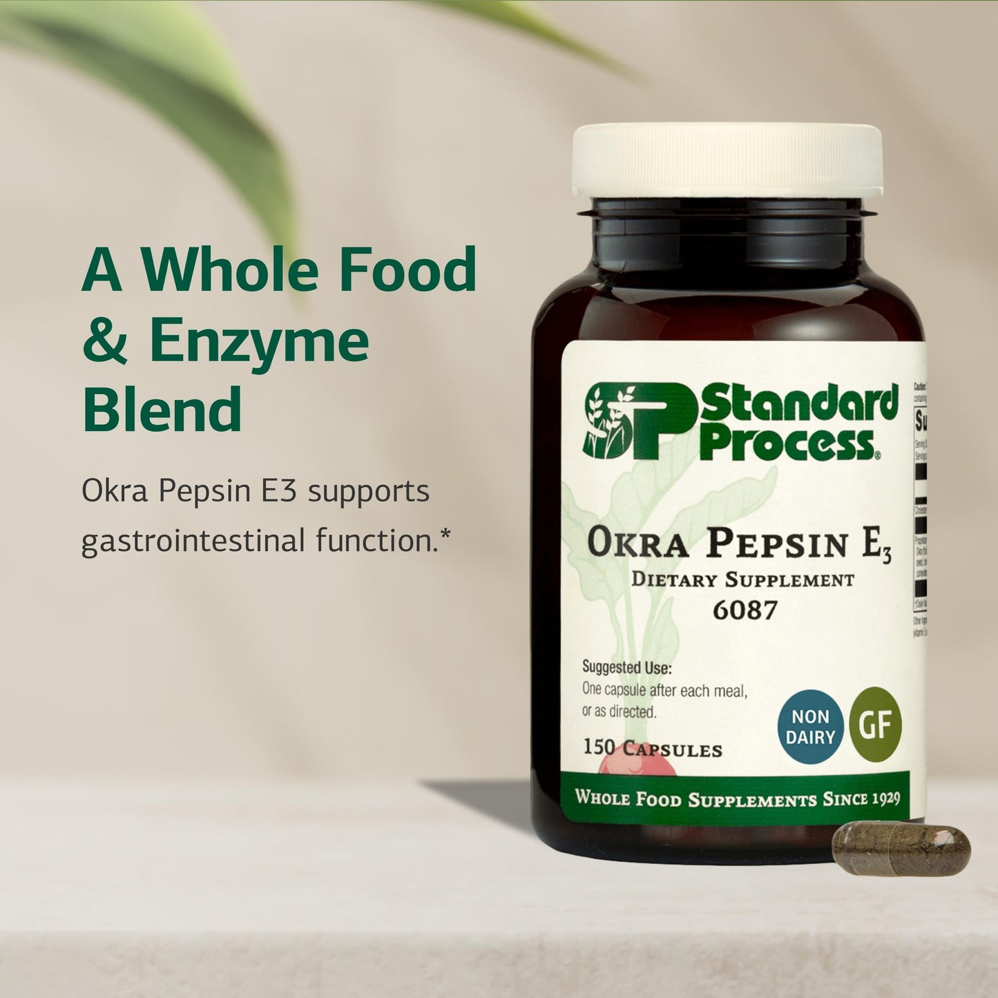 Standard Process Inc. Okra Pepsin E3 Capsules 150