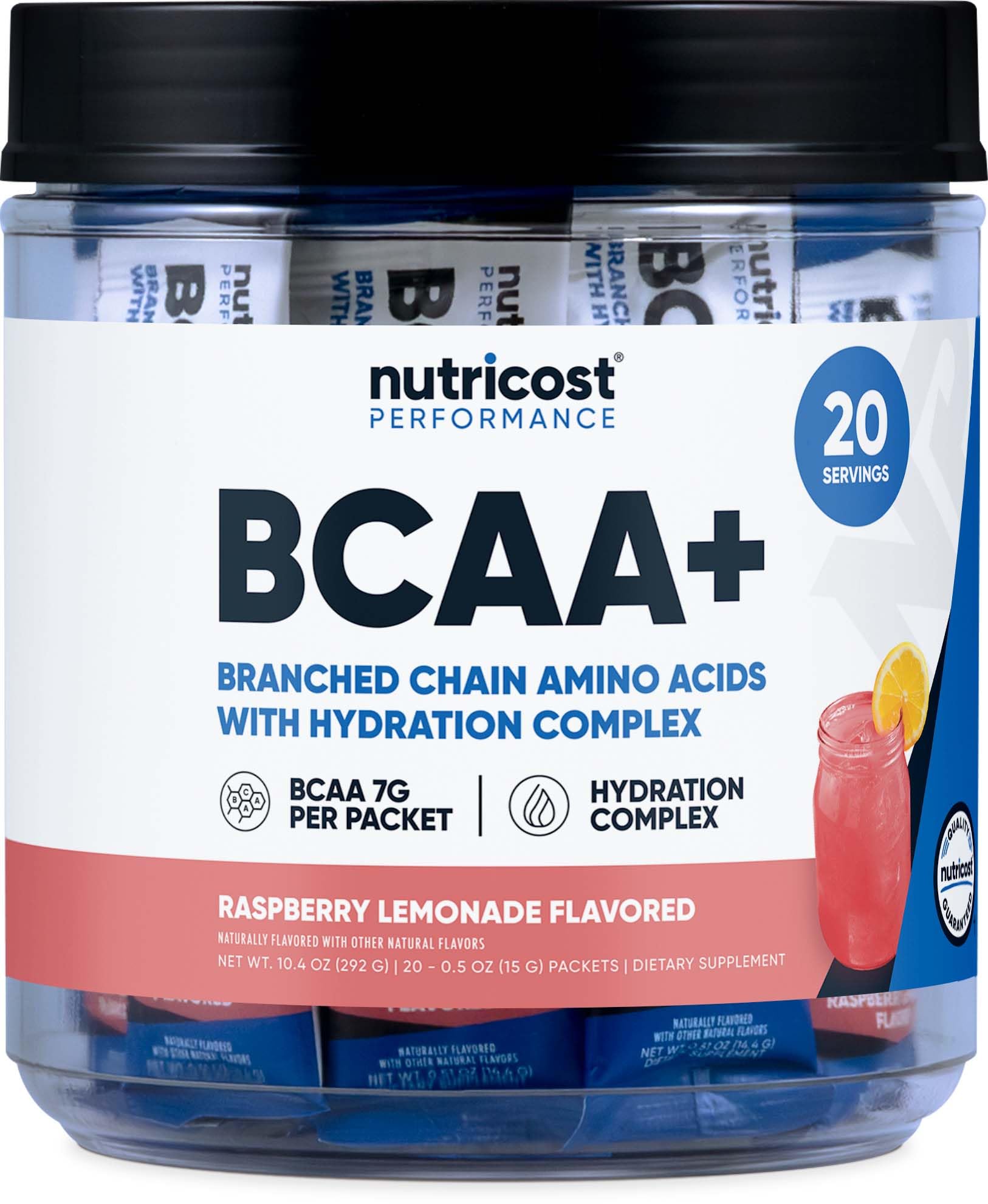 Nutricost BCAA+ Hydration Raspberry Lemonade Powder 18