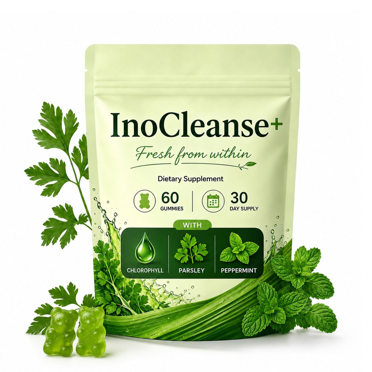 Hochornk InoCleanse Fresh Breath & Body Chlorophyll with Mint Parsley 60 Gummies