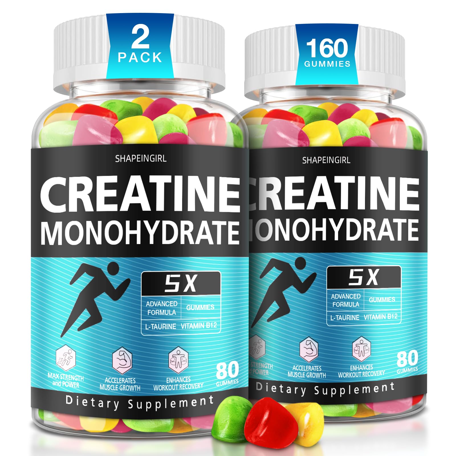 SHAPEINGIRL Creatine Monohydrate Gummies Gummy 160 Count