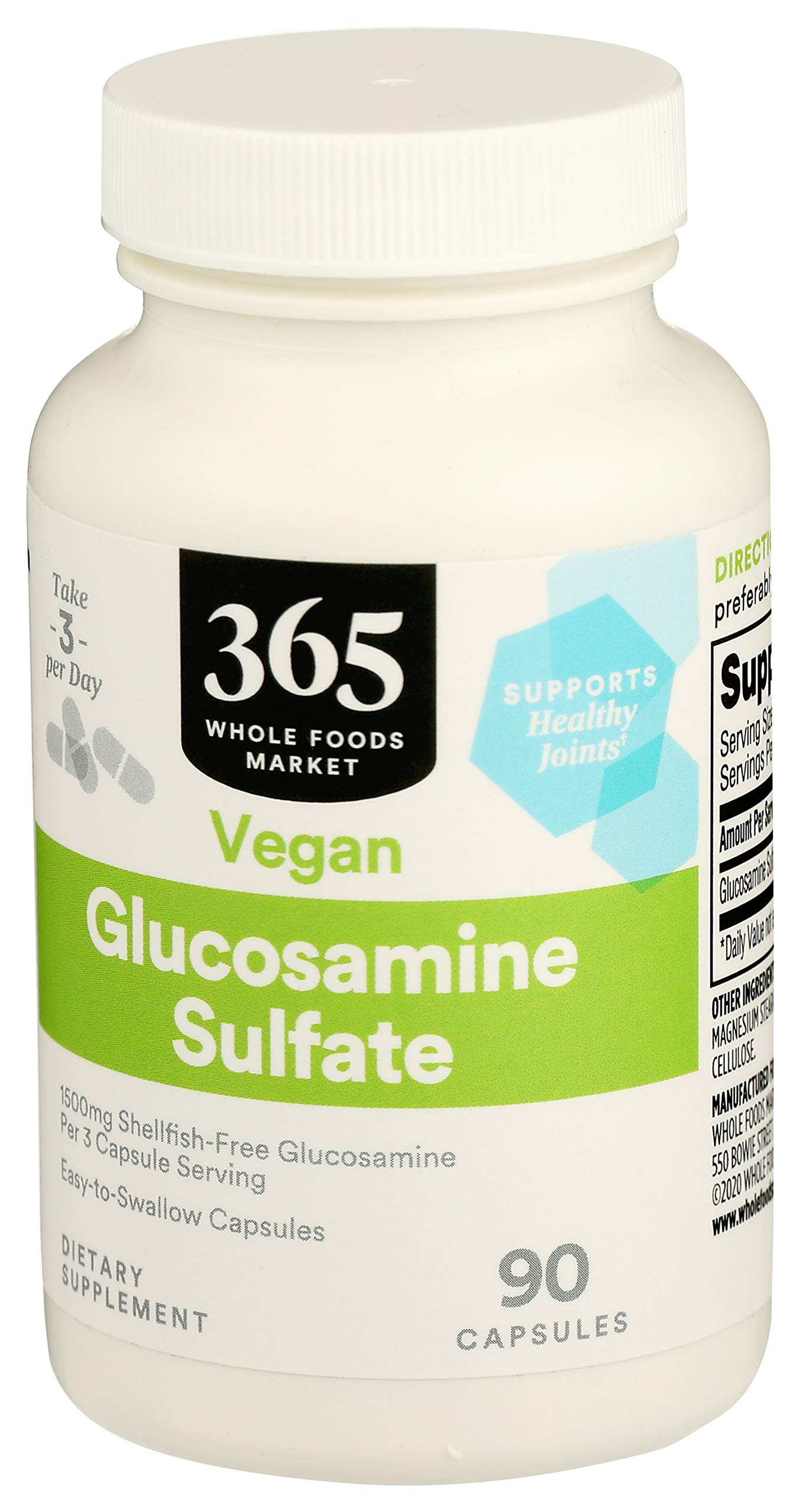 365 by Whole Foods Market Glucosamine Sulfate 1500 mg Capsules 180 Count