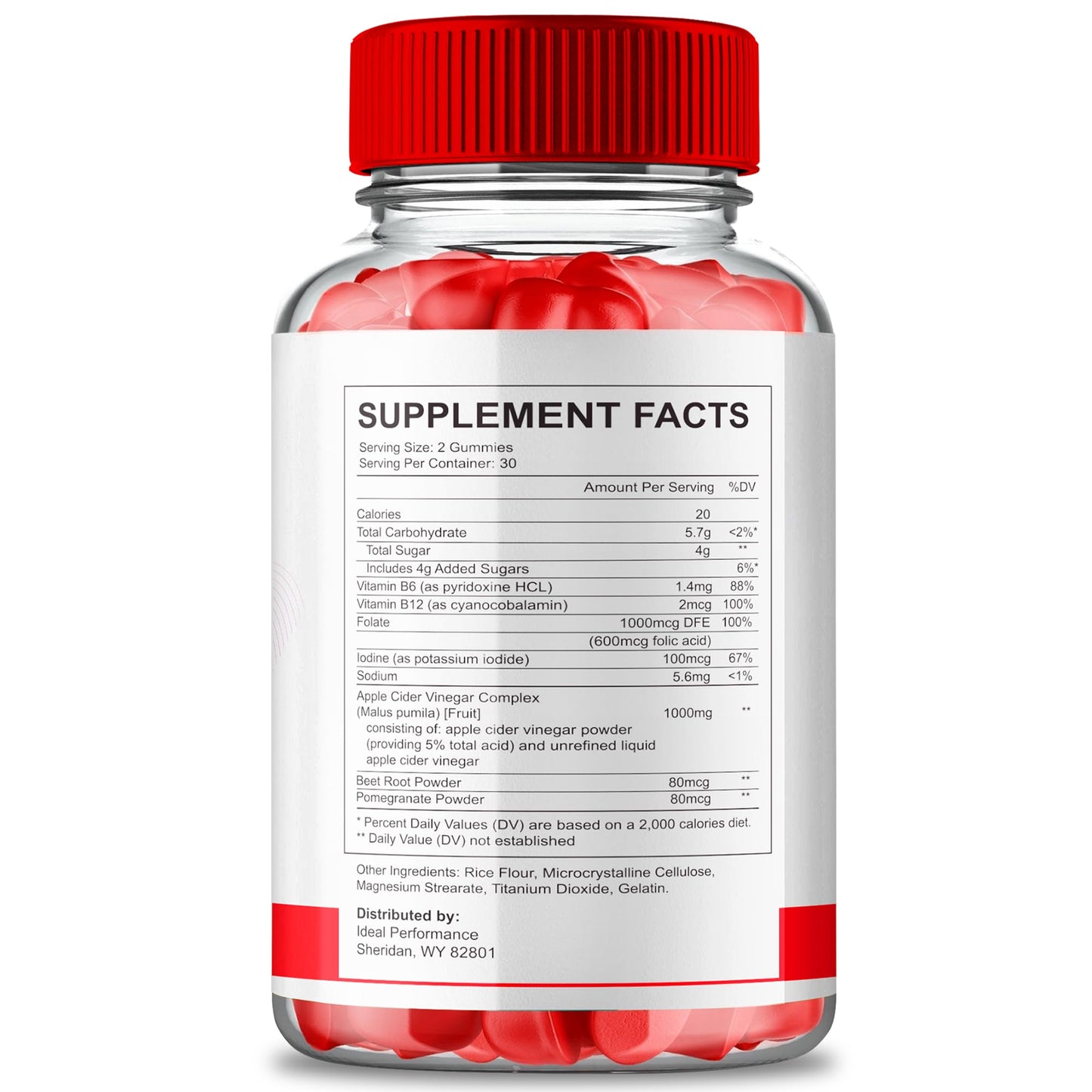 IDEAL PERFORMANCE Keto ACV Gummies 1000mg, 180 Count