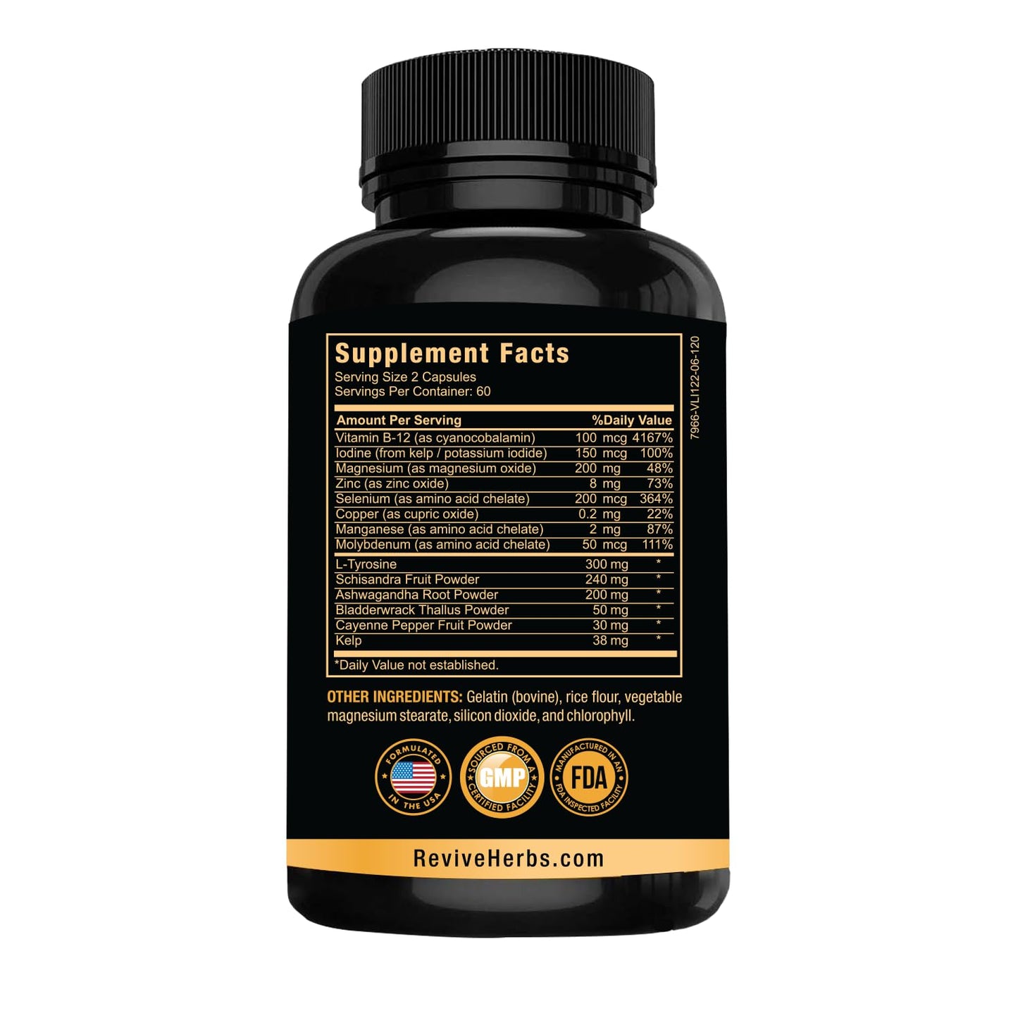 Revive Herbs Thyroid Support Capsules, 120 Count