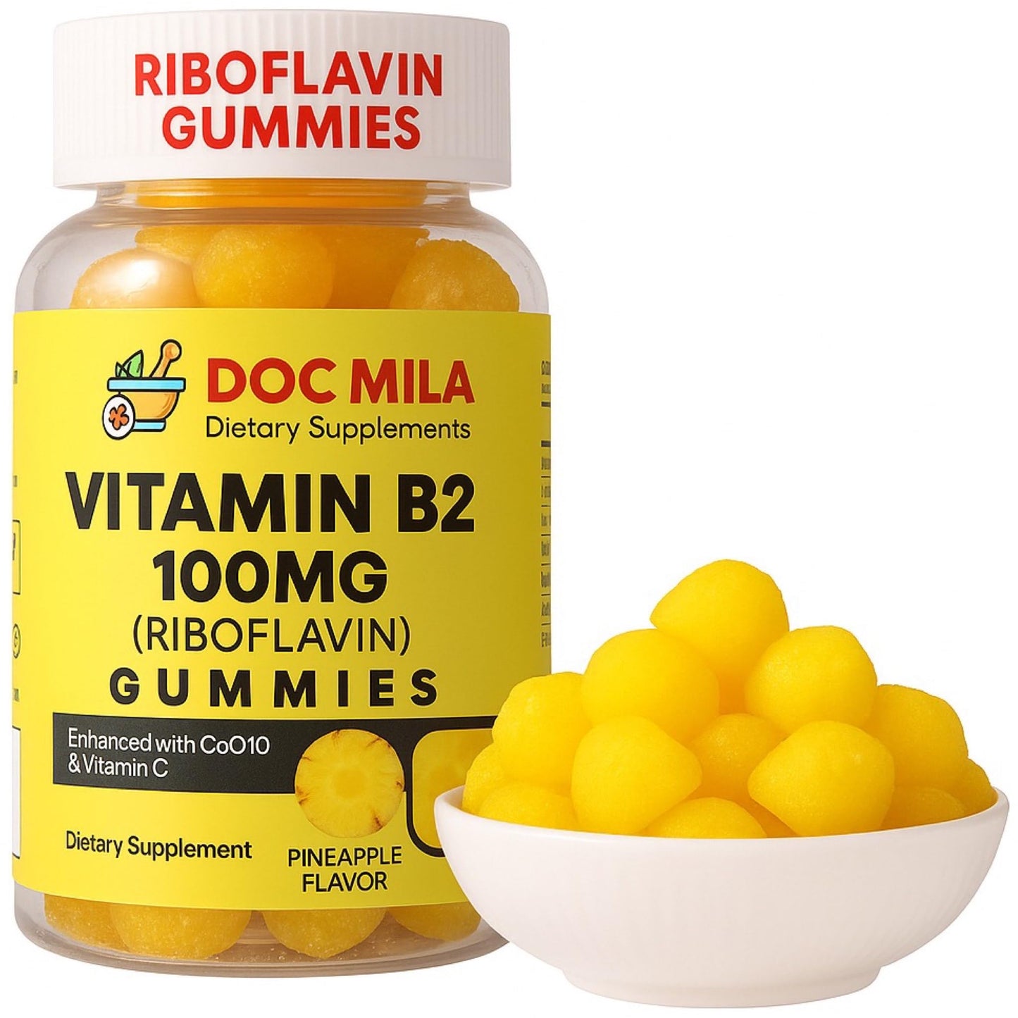 Doc Mila Vitamin B2 100mg Gummies, 60 Count