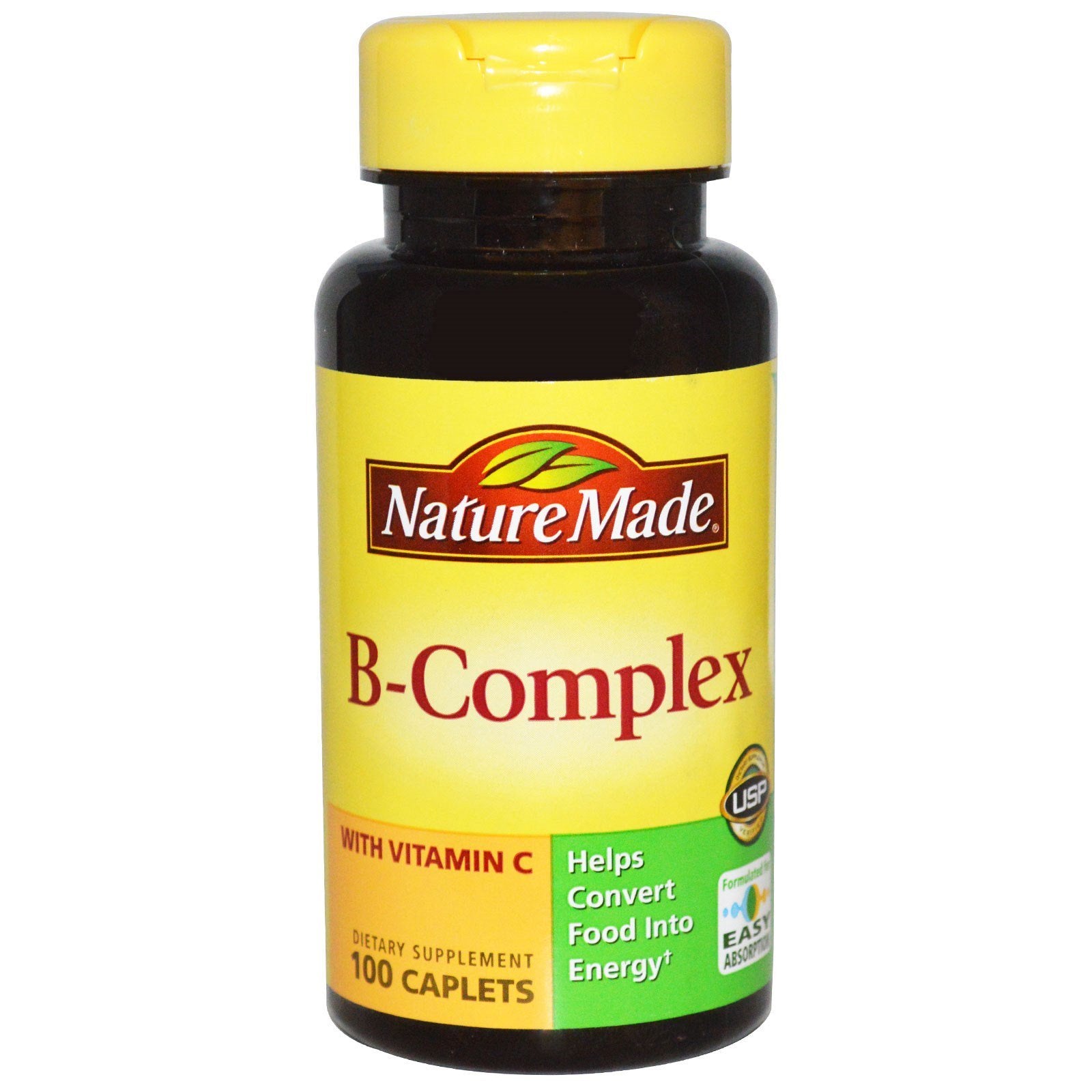 Nature Made Vitamin B Complex With Vitamin C Caplets, 100 Count