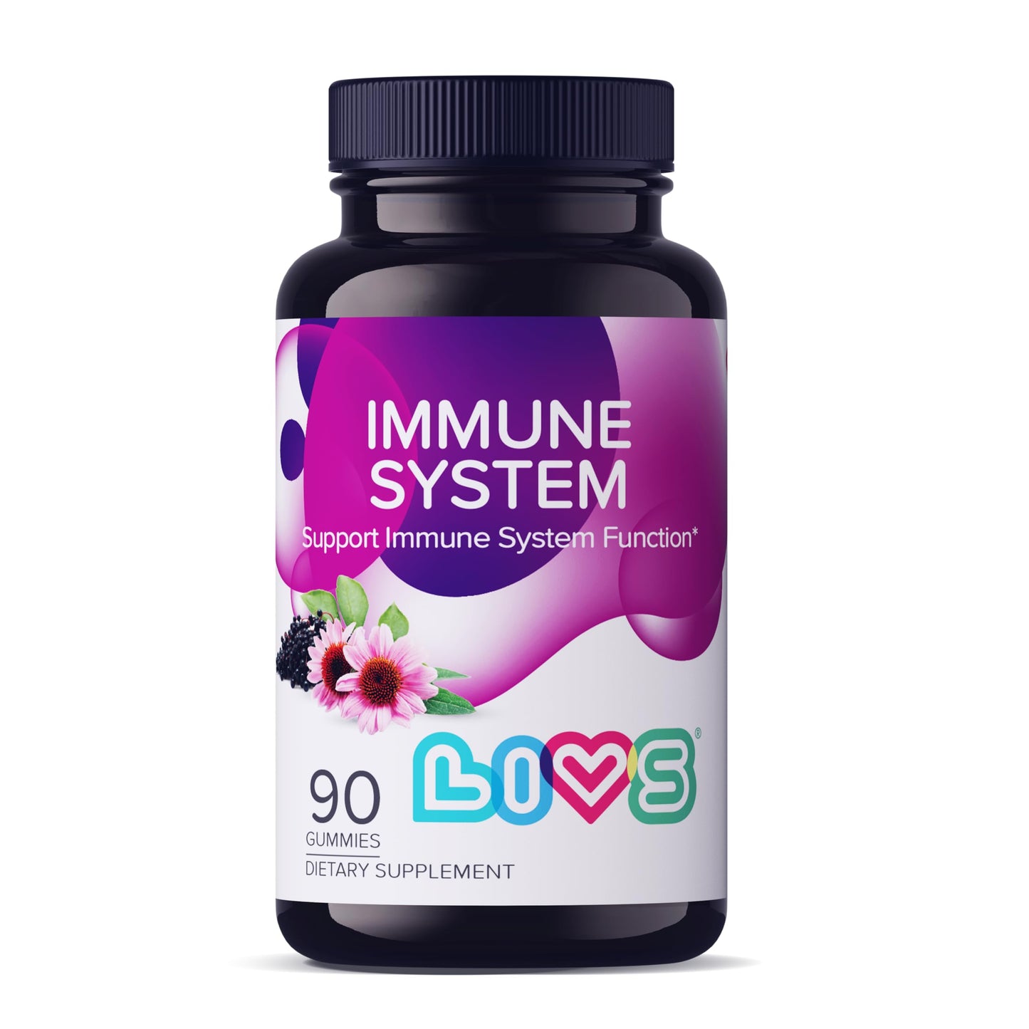 LIVS Immune System Elderberry Gummies 90 Ct