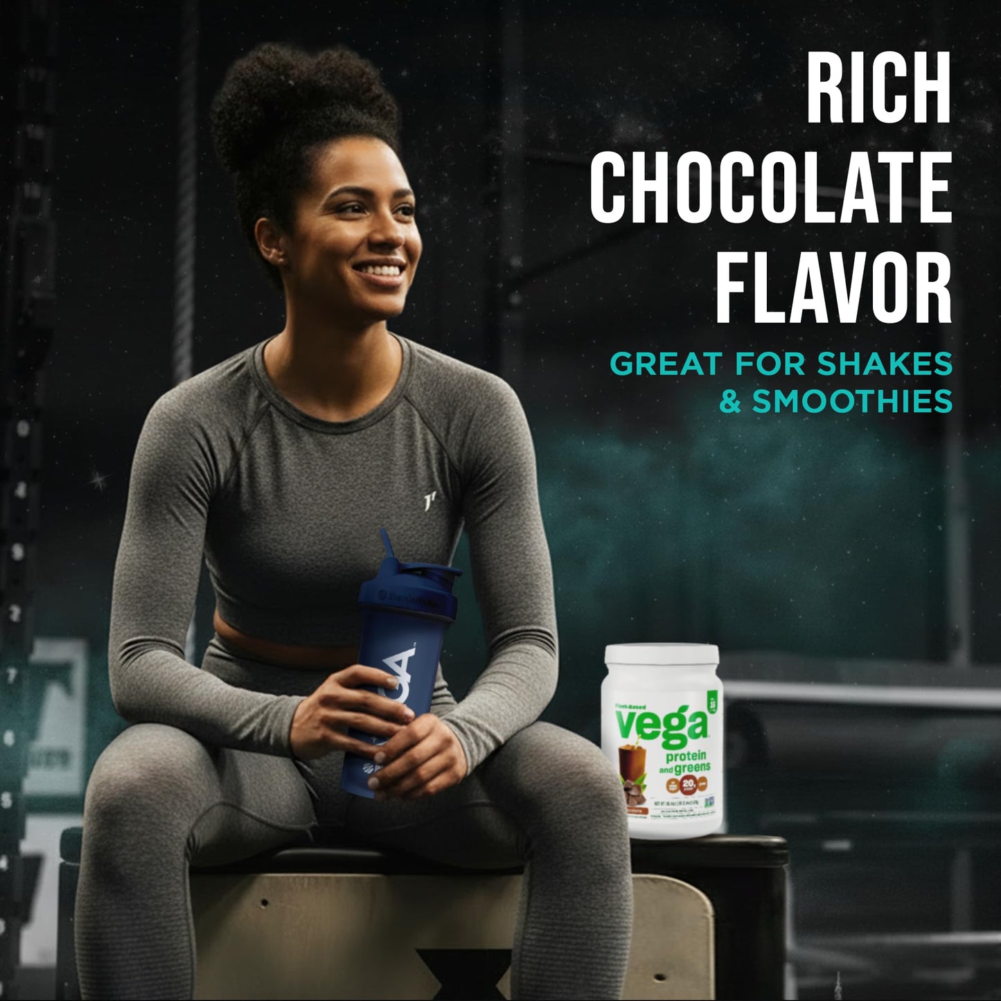 Vega Premium Protein + Supergreens Protein Powder, Chocolate 18.4