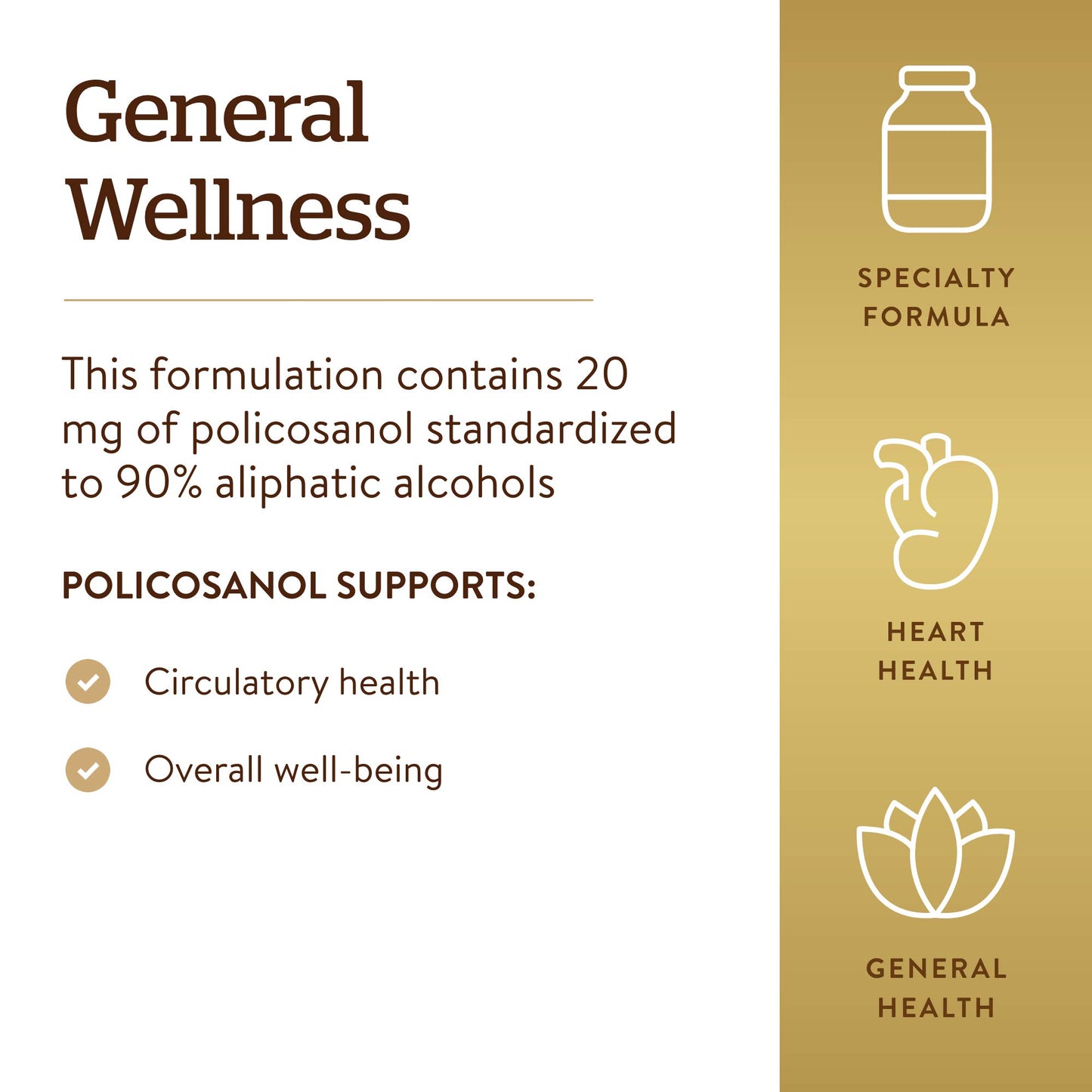 Solgar Policosanol 20 mg Capsule, 100 Capsules