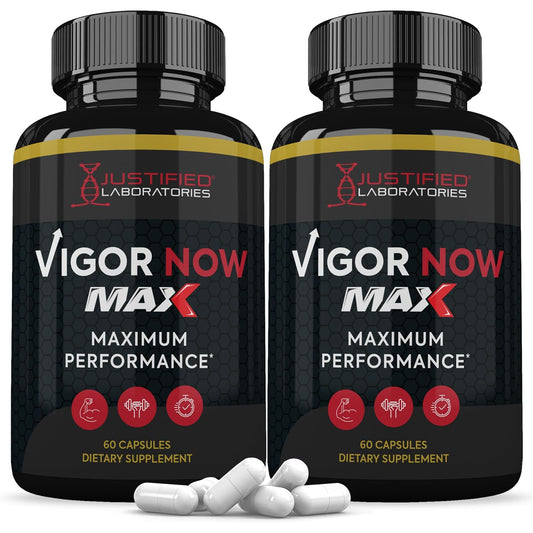 Justified Laboratories Vigor Now Max 1600MG Advanced Men's Health Formula Capsules, 120 Capsules