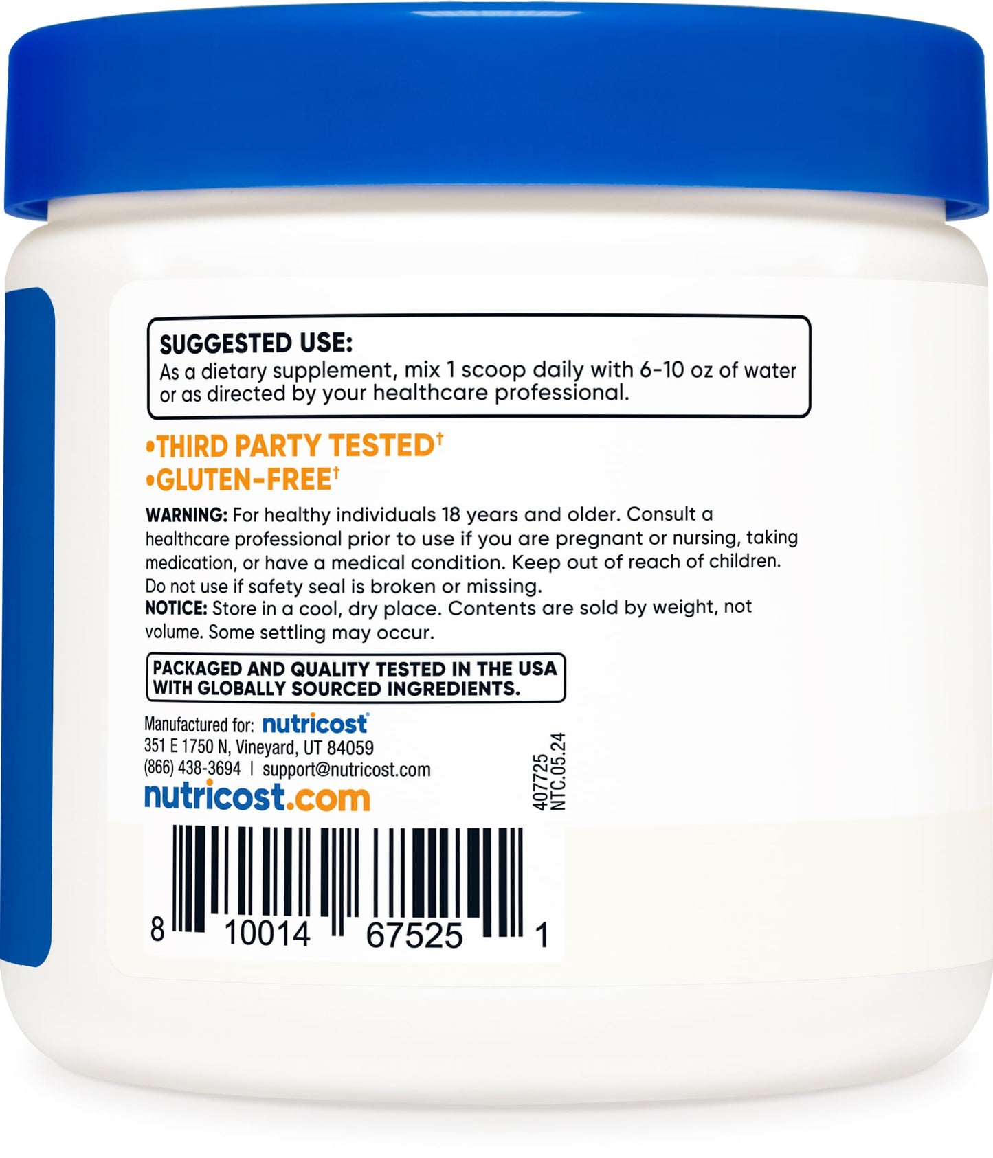 Nutricost L-Glutamine Powder 8.8 oz