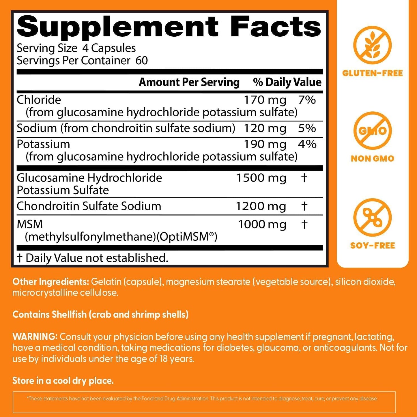Doctor's Best Glucosamine Chondroitin MSM, 480 Capsules