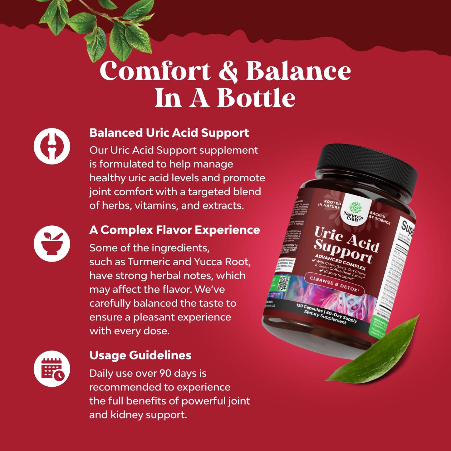 Natures Craft Green Coffee Bean Extract for Uric Acid Cleanse & Detox Capsule, 120 Count
