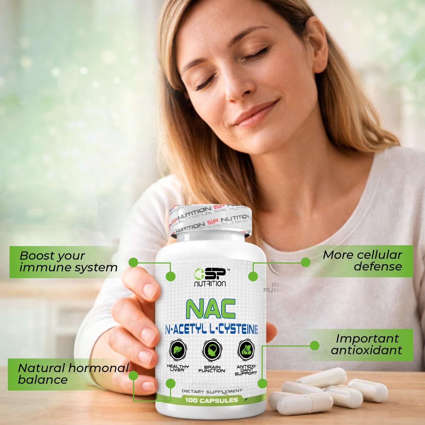 S Nutrition NAC N-Acetyl L-Cysteine Supplement, 600mg, 90 Capsules