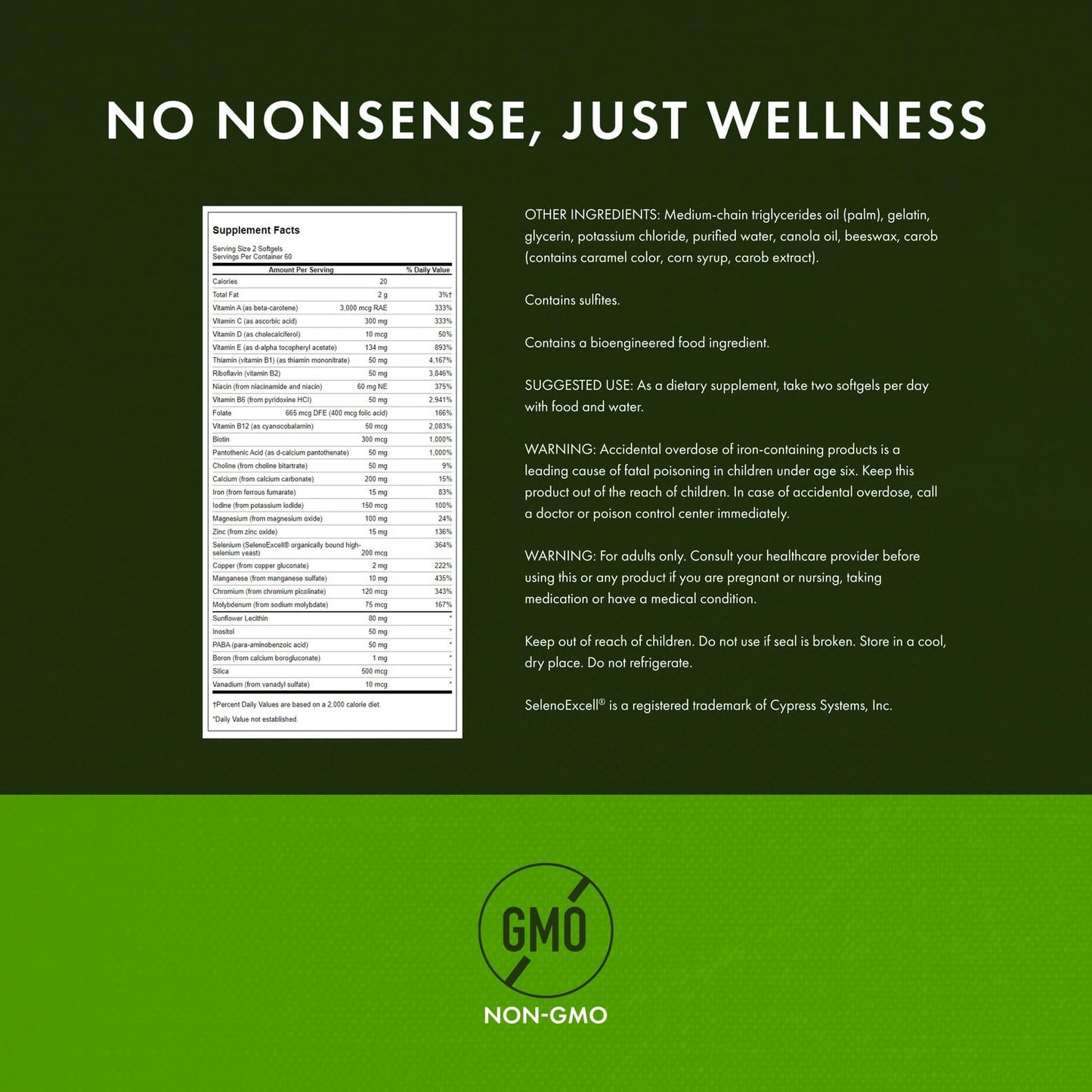 Swanson Multi High Potency Softgels 120 Count
